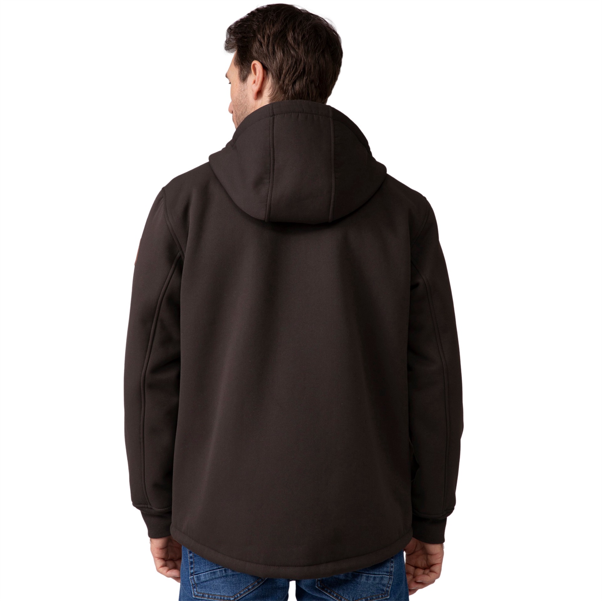 slide 2 of 6, Free Country Wind River Burly Men's Fudge Canvas Hooded Softshell jacket ( Medium ), 1 ct