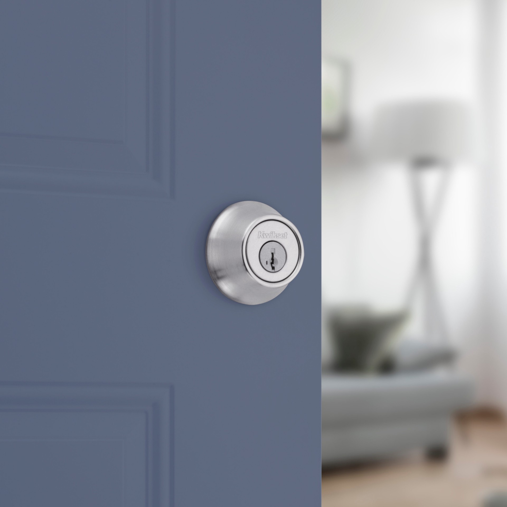 slide 2 of 6, Kwikset Security 660 Mobile Home Series Satin Chrome Single Cylinder Deadbolt ft. SmartKey Security, 1 ct