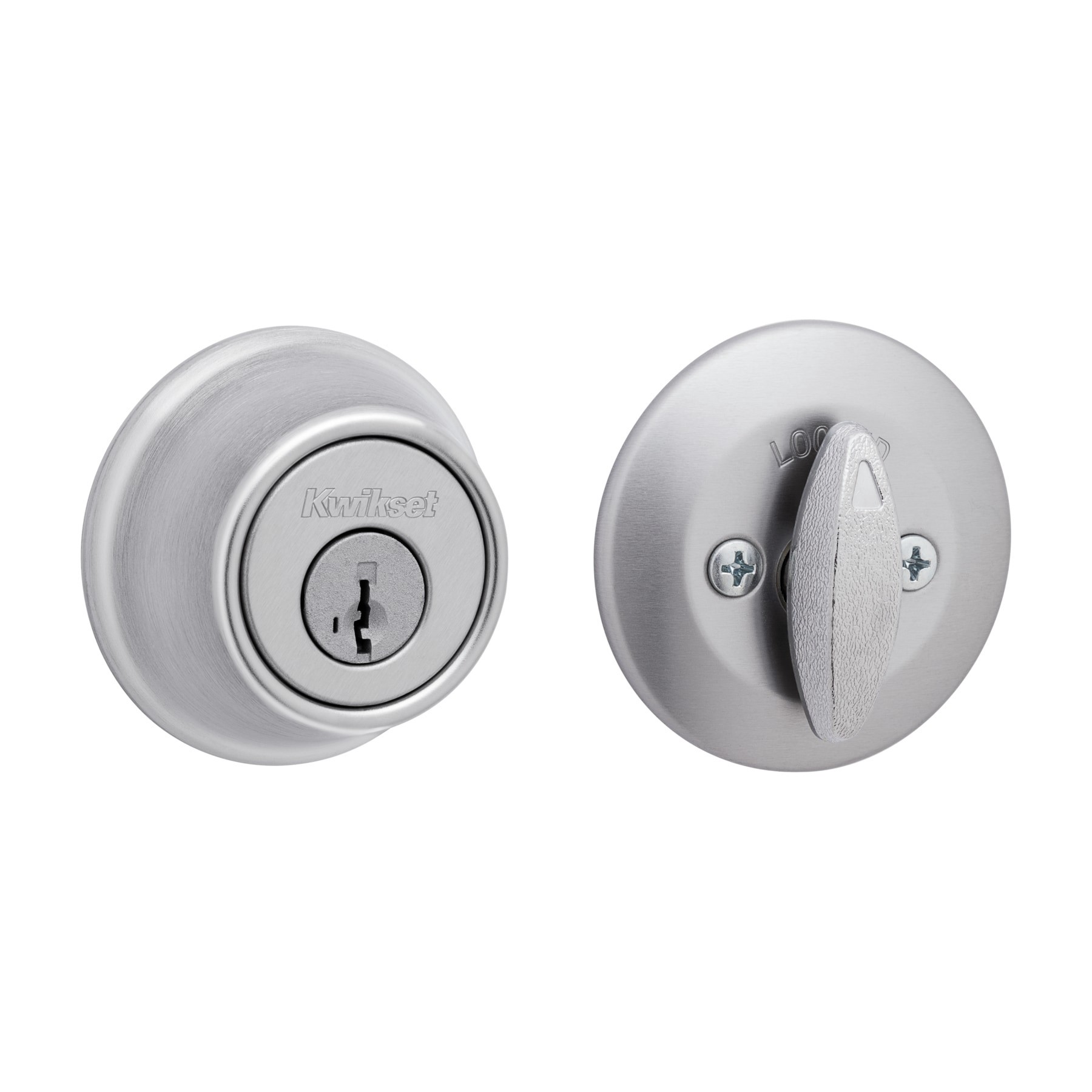 slide 1 of 6, Kwikset Security 660 Mobile Home Series Satin Chrome Single Cylinder Deadbolt ft. SmartKey Security, 1 ct