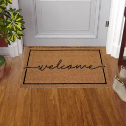 Style Selections 18-in x 30-in Natural Non-Slip Grip Door Mat