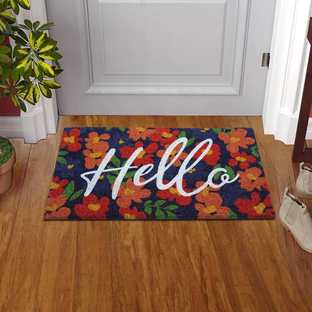 slide 5 of 6, Style Selections 18-in x 30-in Natural Non-Slip Grip Indoor or outdoor Door Mat, 1 ct