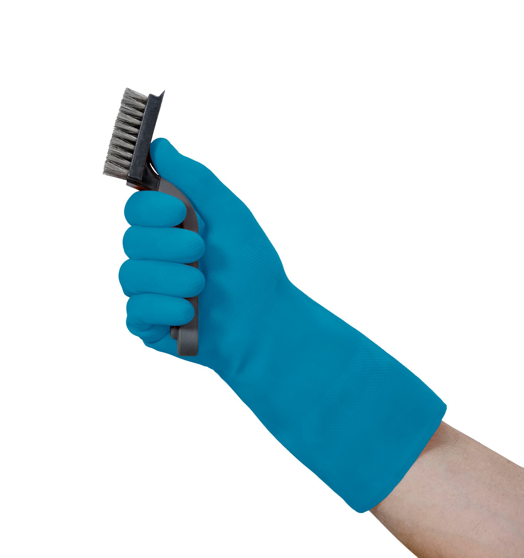 slide 4 of 5, MOXIE Medium 2 -Count Embossed -Grip Nitrile Reusable cleaning gloves 1 -Pairs, 1 ct