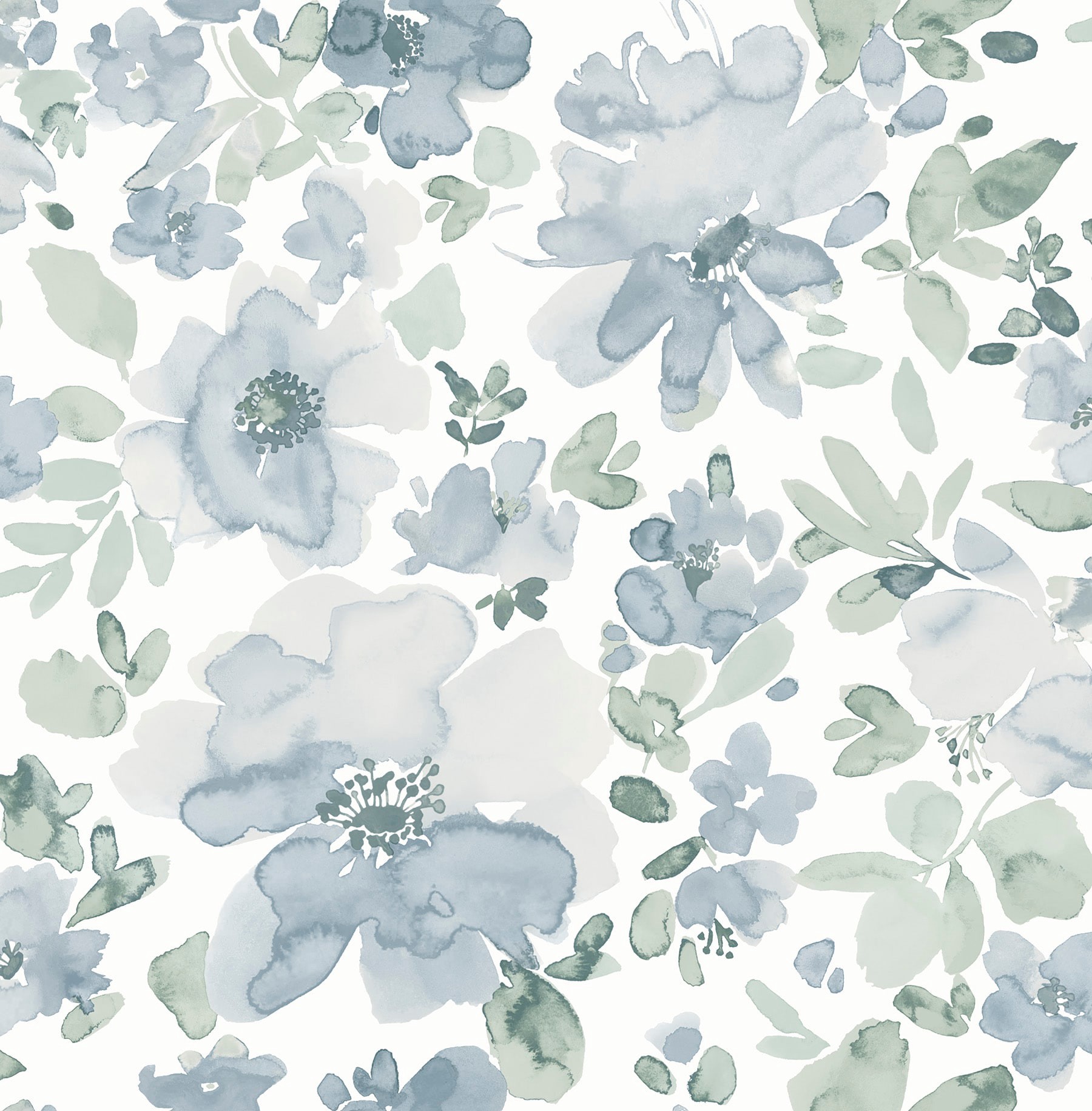 slide 1 of 6, allen + roth 30.75-sq ft Blue Vinyl Floral Self-adhesive Peel and Stick Wallpaper, 1 ct