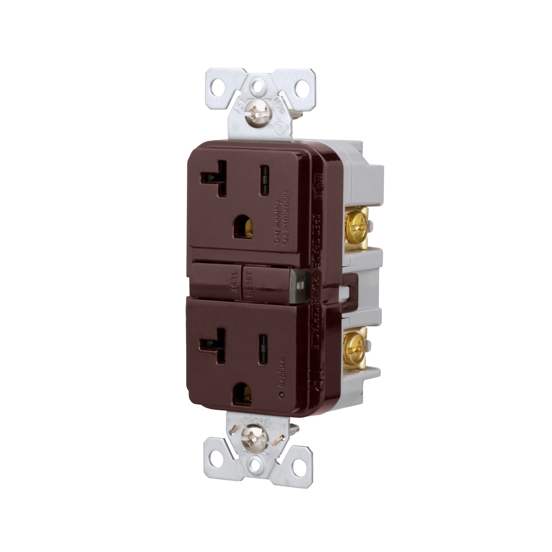 slide 2 of 6, Eaton 20 -Amp 125-volt Tamper Resistant GFCI Residential Decorator Outlet , Brown, 1 ct