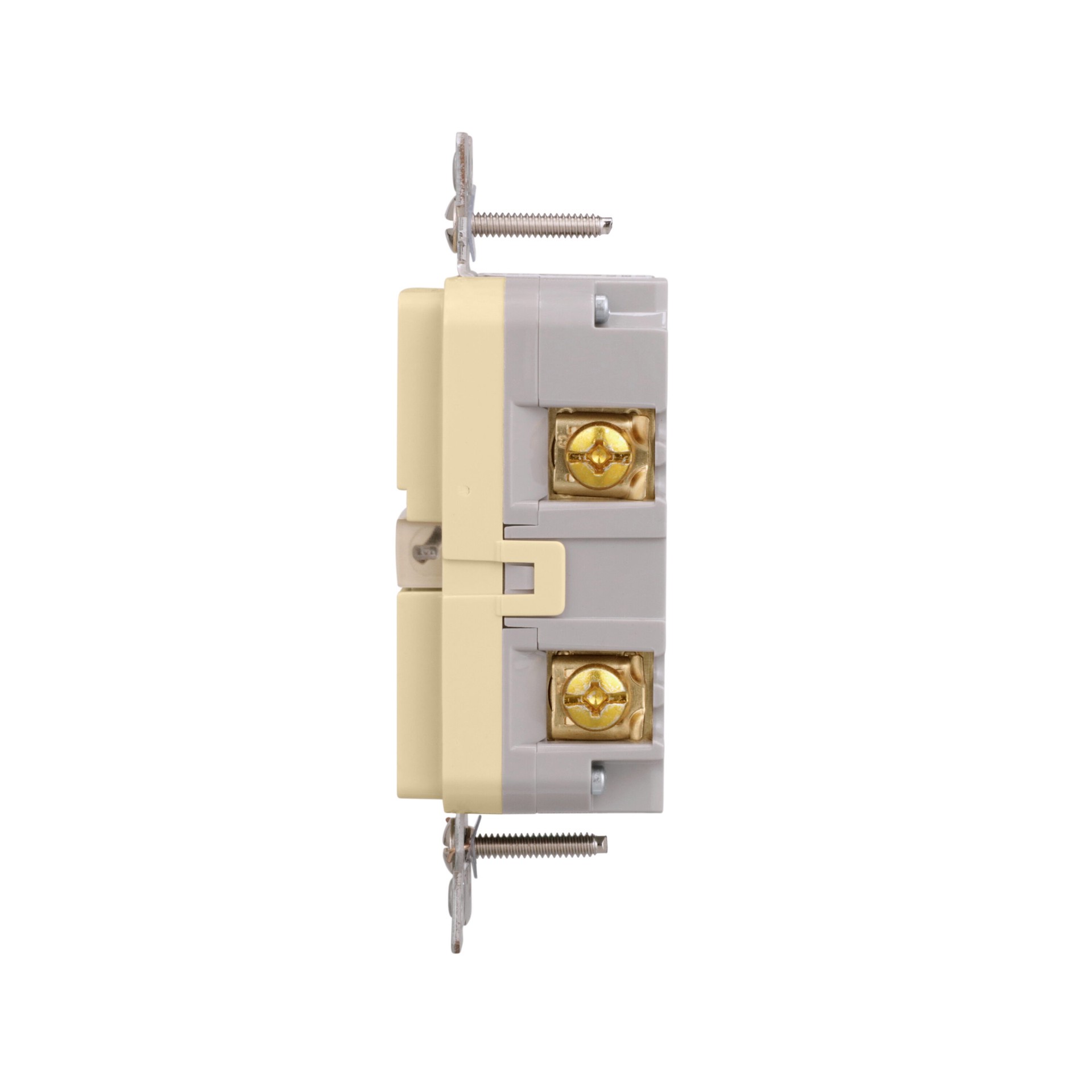 slide 3 of 6, Eaton 20 -Amp 125-volt Tamper Resistant GFCI Residential Decorator Outlet , Ivory, 1 ct