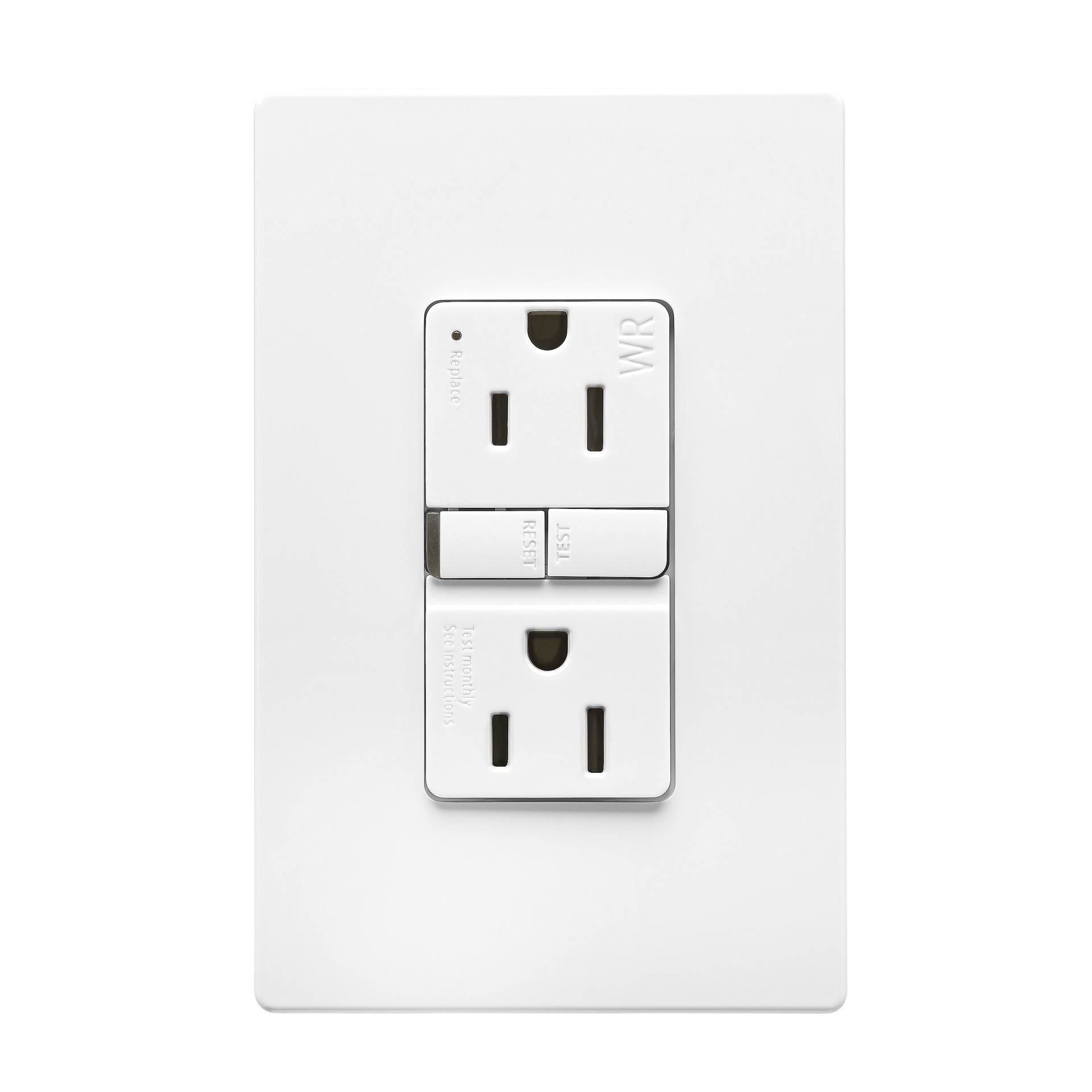 slide 6 of 6, Eaton 15 -Amp 125-volt Tamper Resistant Weather Resistant GFCI Residential Decorator Outlet , White, 1 ct