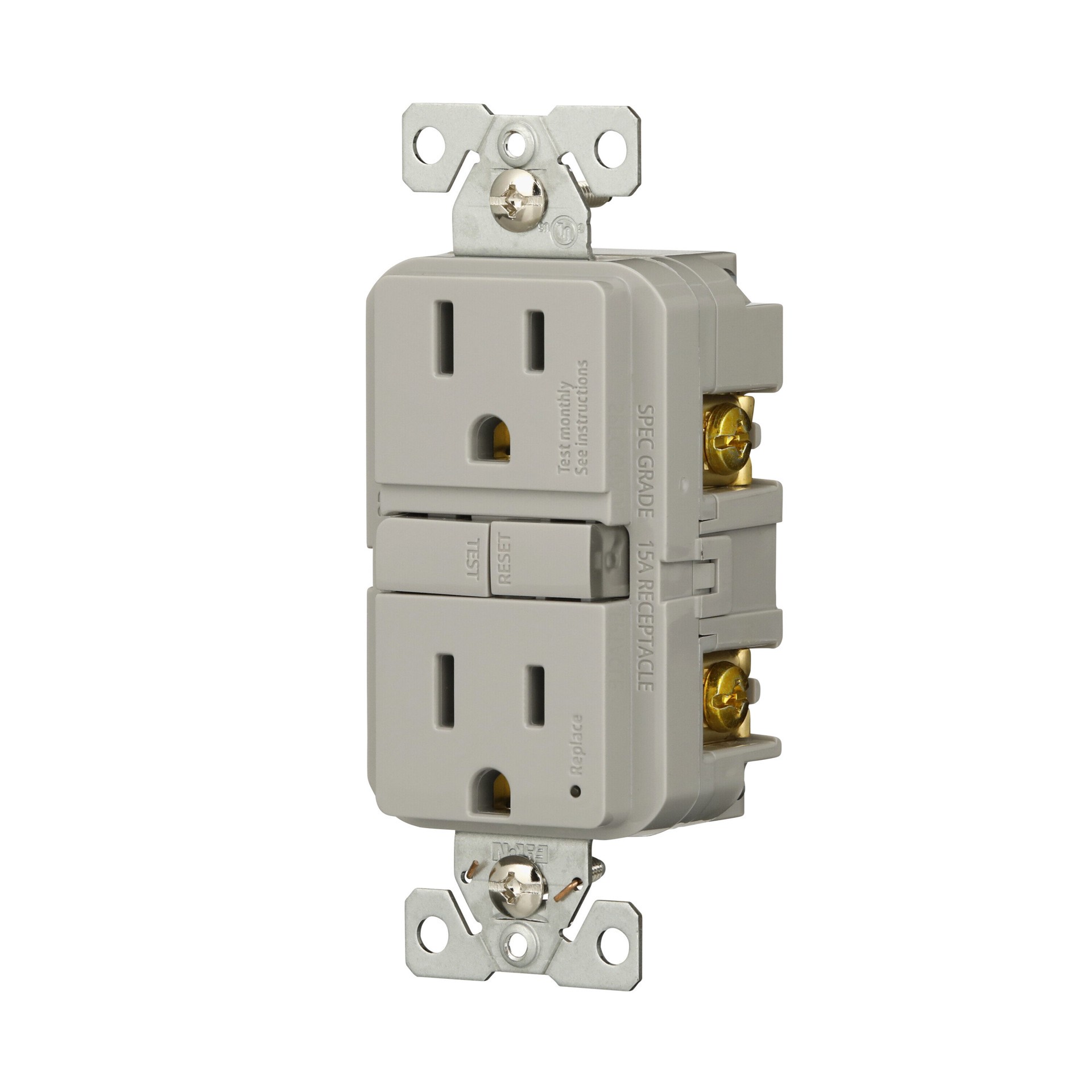 slide 2 of 6, Eaton 15 -Amp 125-volt GFCI Residential Decorator Outlet , Gray, 1 ct