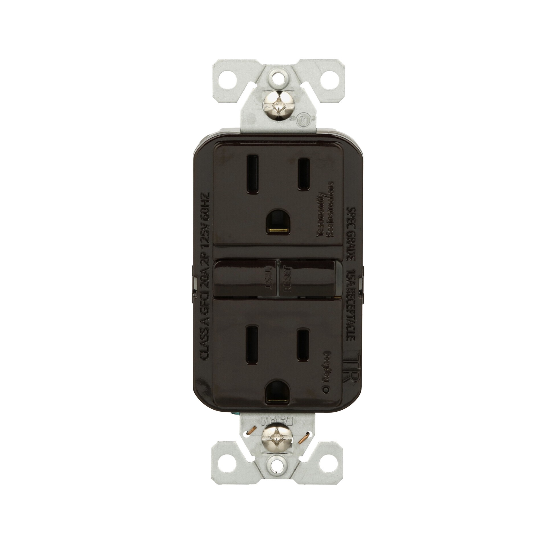 slide 1 of 6, Eaton 15 -Amp 125-volt Tamper Resistant GFCI Residential Decorator Outlet , Brown, 1 ct