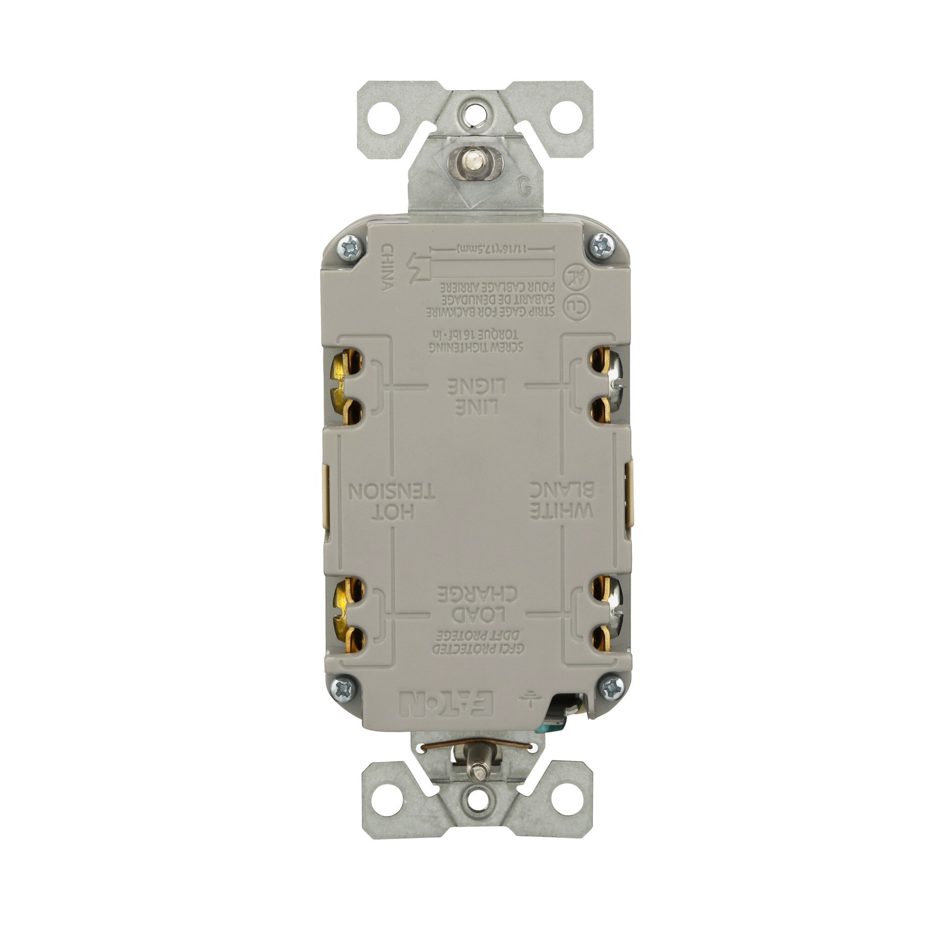 slide 4 of 6, Eaton 15 -Amp 125-volt Tamper Resistant GFCI Residential Decorator Outlet , Ivory, 1 ct