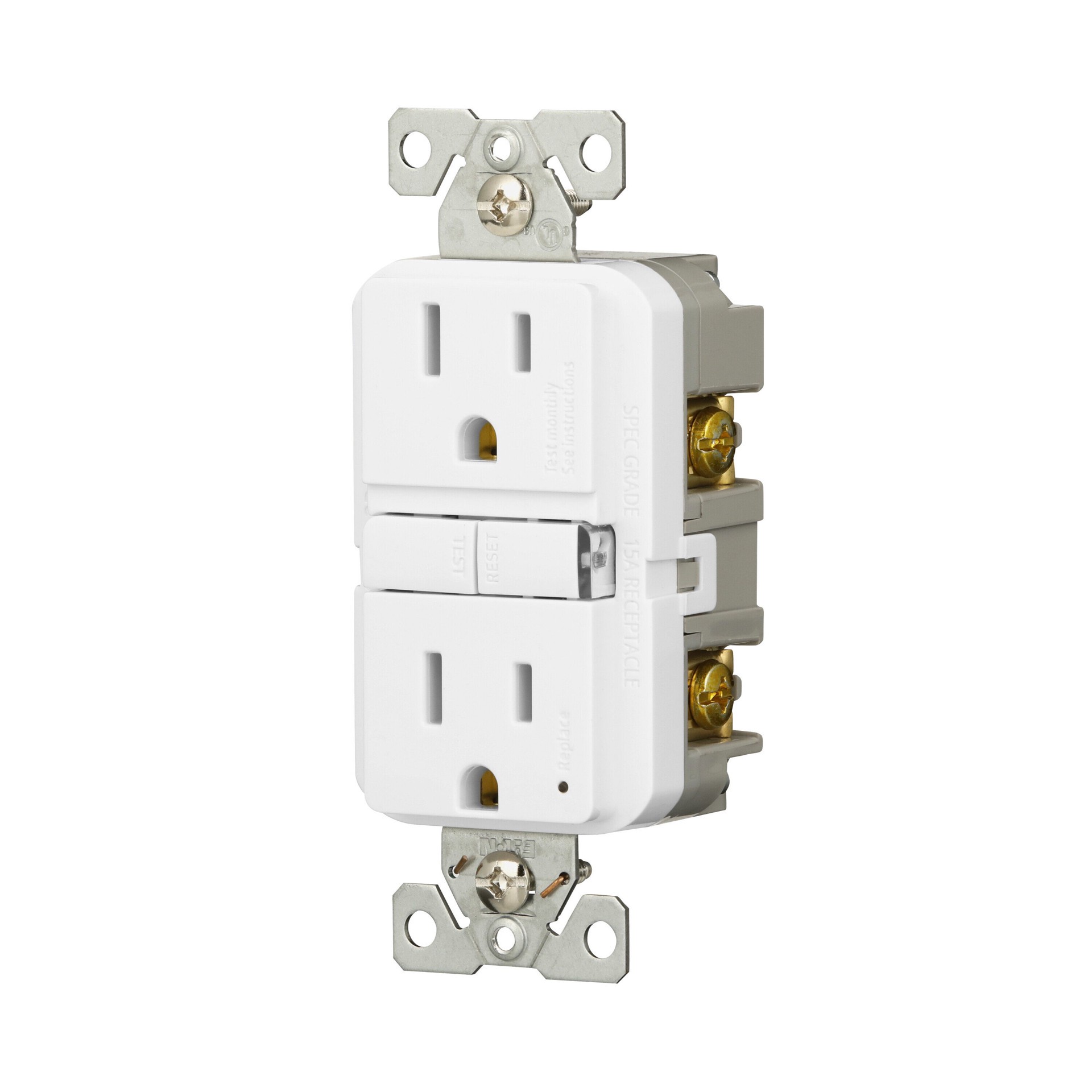 slide 2 of 6, Eaton 15 -Amp 125-volt GFCI Residential Decorator Outlet , White, 1 ct