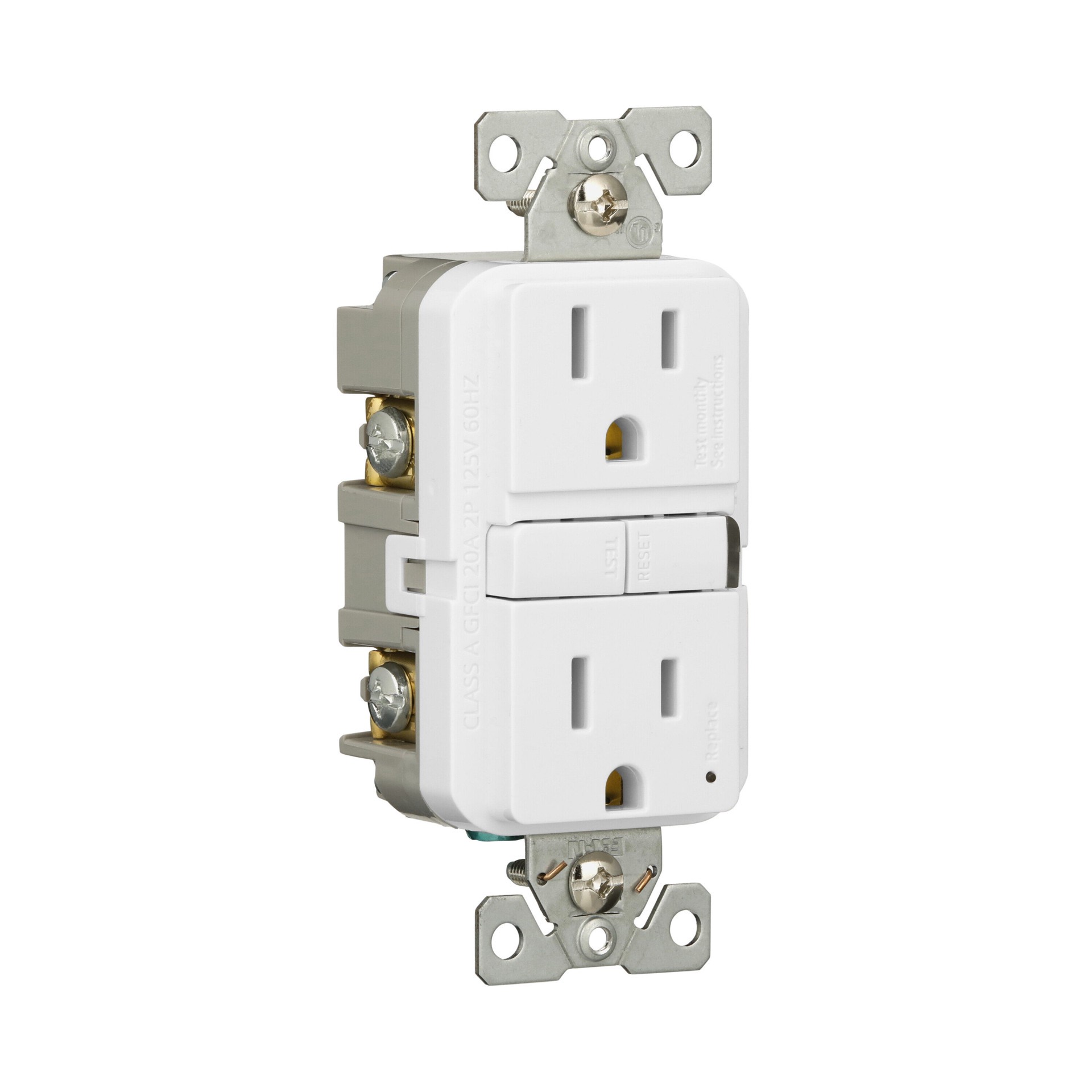 slide 6 of 6, Eaton 15 -Amp 125-volt GFCI Residential Decorator Outlet , White, 1 ct