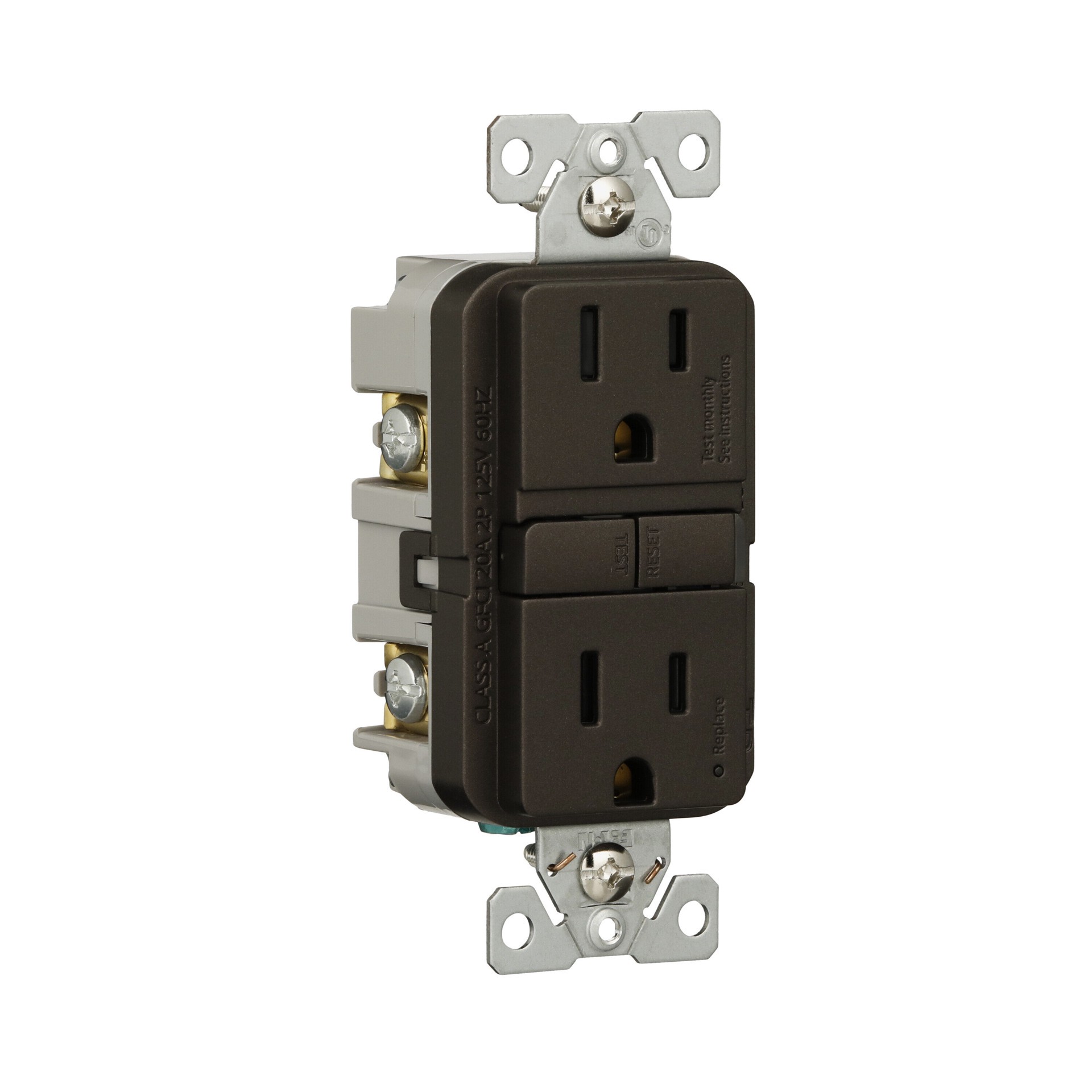 slide 6 of 6, Eaton 15 -Amp 125-volt Tamper Resistant GFCI Residential Decorator Outlet , Oil Rubbed Bronze, 1 ct