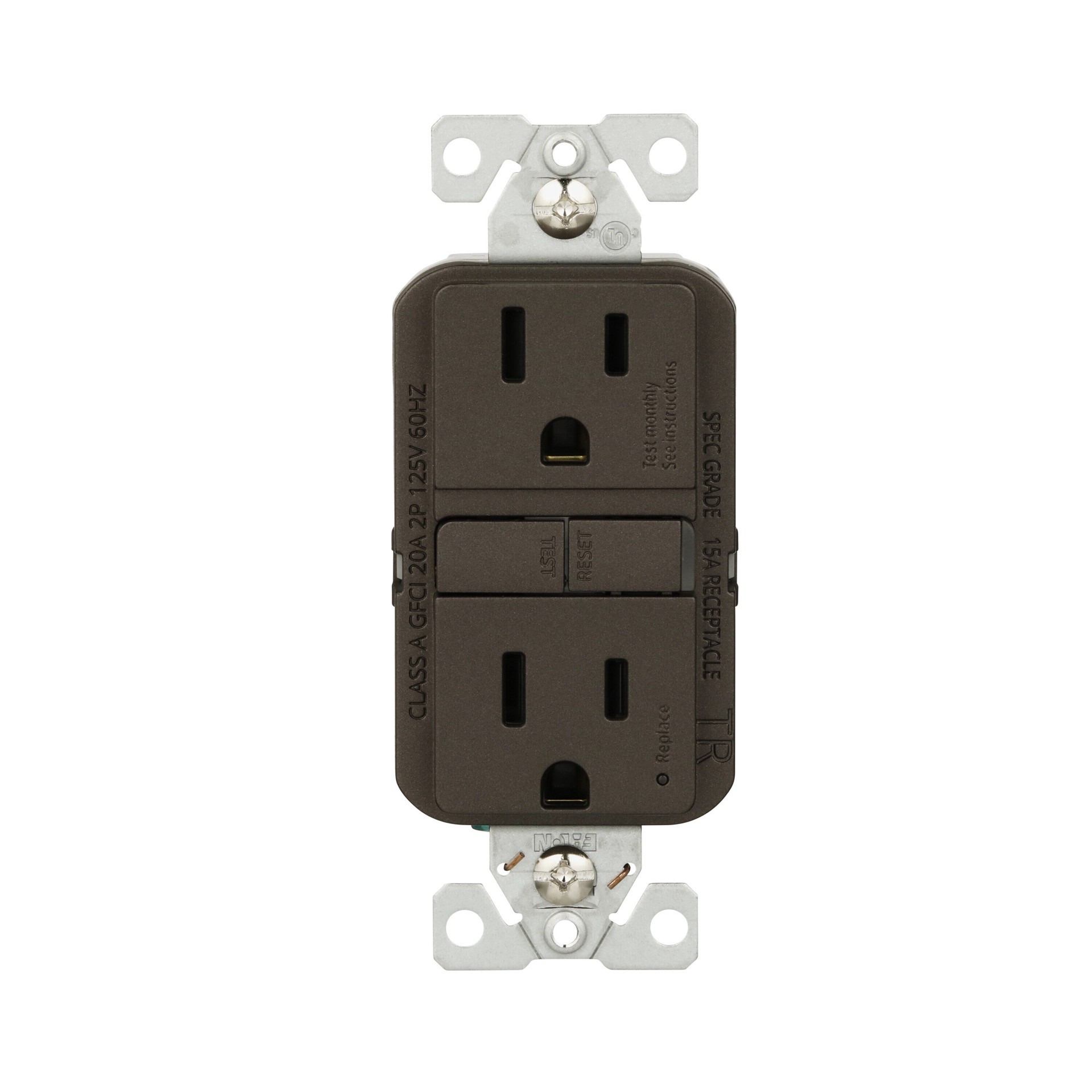 slide 1 of 6, Eaton 15 -Amp 125-volt Tamper Resistant GFCI Residential Decorator Outlet , Oil Rubbed Bronze, 1 ct