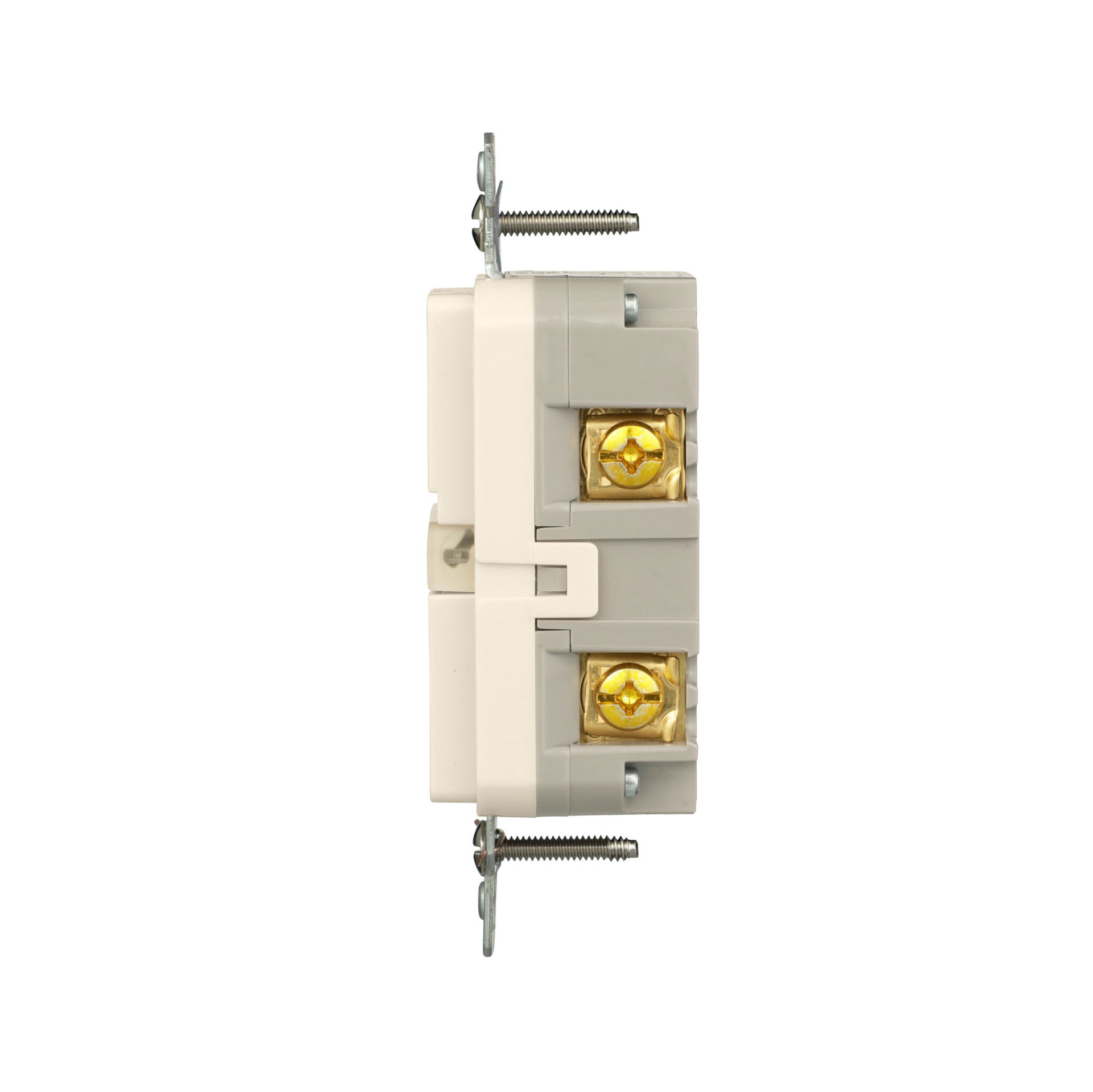slide 3 of 6, Eaton 20 -Amp 125-volt GFCI Residential Decorator Outlet , Light Almond, 1 ct