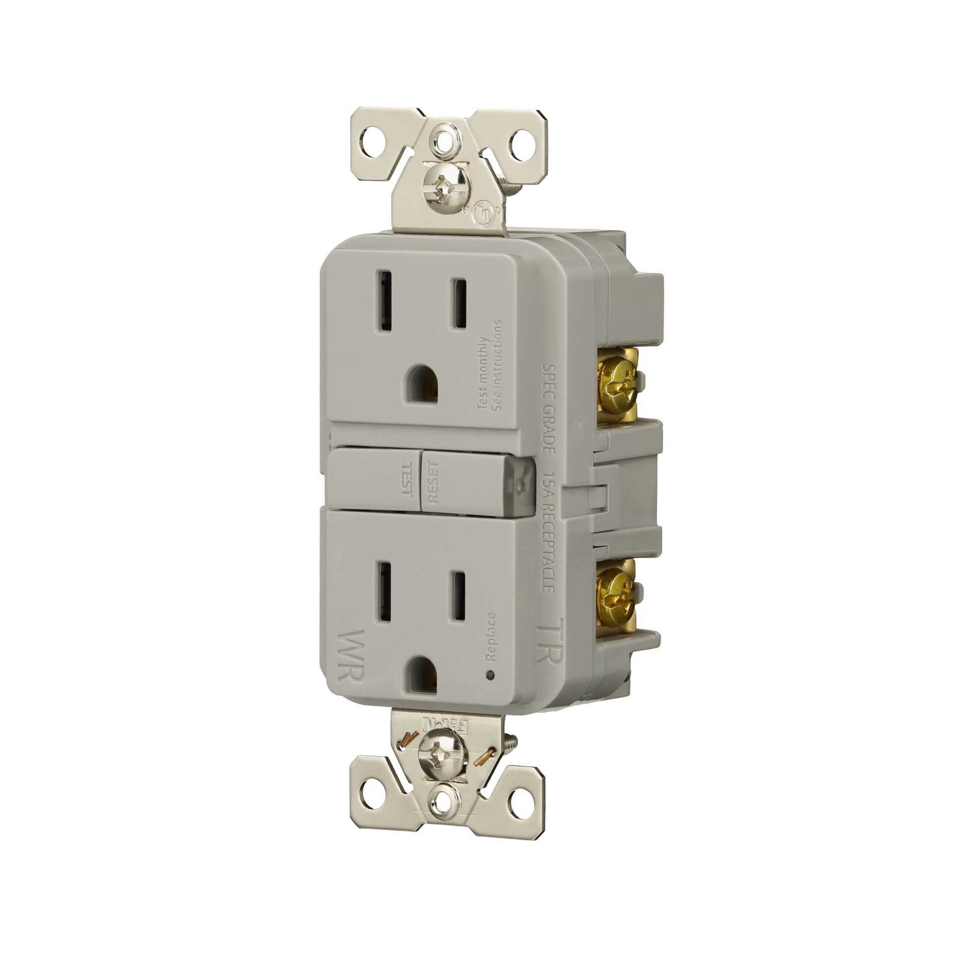 slide 2 of 6, Eaton 15 -Amp 125-volt Tamper Resistant Weather Resistant GFCI Residential Decorator Outlet , Gray, 1 ct