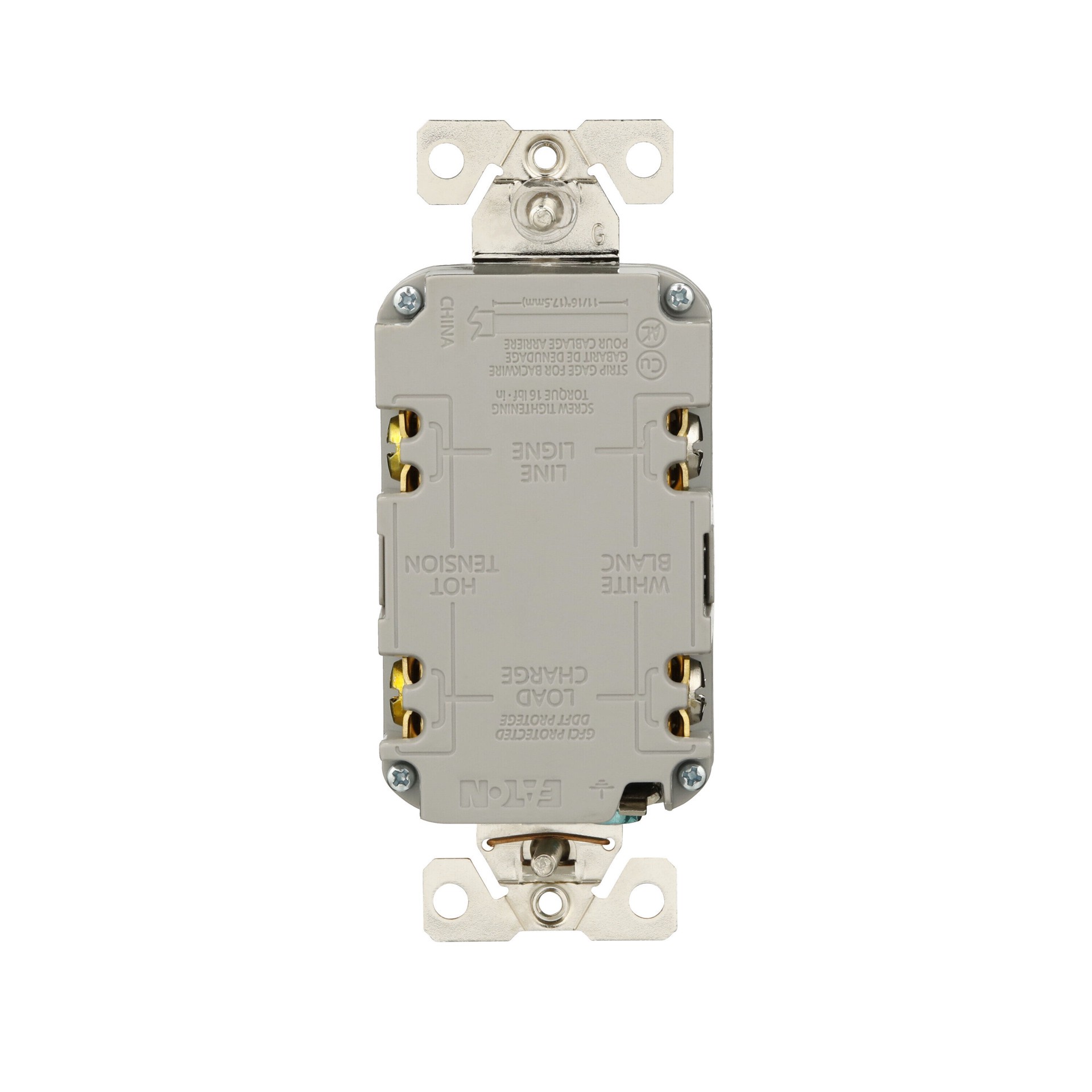 slide 4 of 6, Eaton 15 -Amp 125-volt Tamper Resistant Weather Resistant GFCI Residential Decorator Outlet , Gray, 1 ct