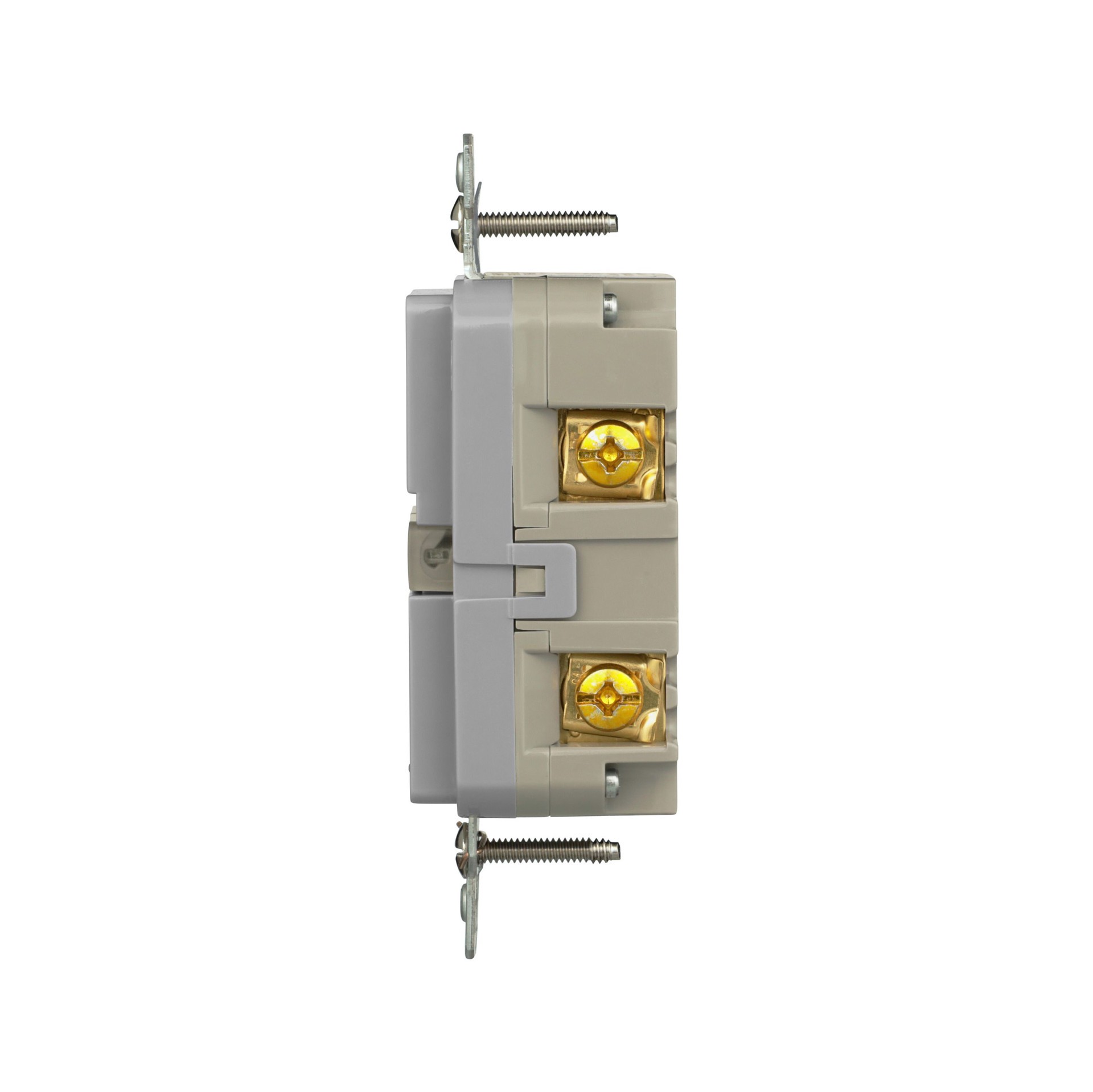 slide 3 of 6, Eaton 20 -Amp 125-volt GFCI Residential Decorator Outlet , Gray, 1 ct