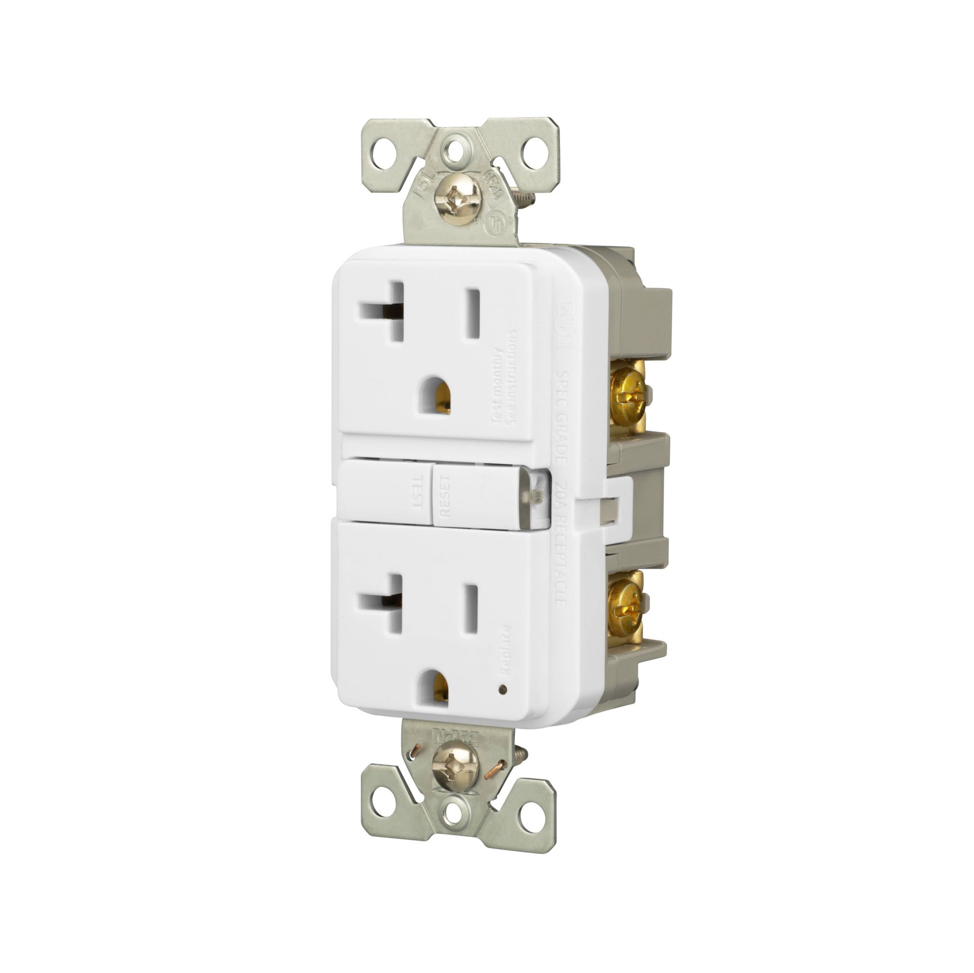slide 2 of 6, Eaton 20 -Amp 125-volt GFCI Residential Decorator Outlet , White, 1 ct