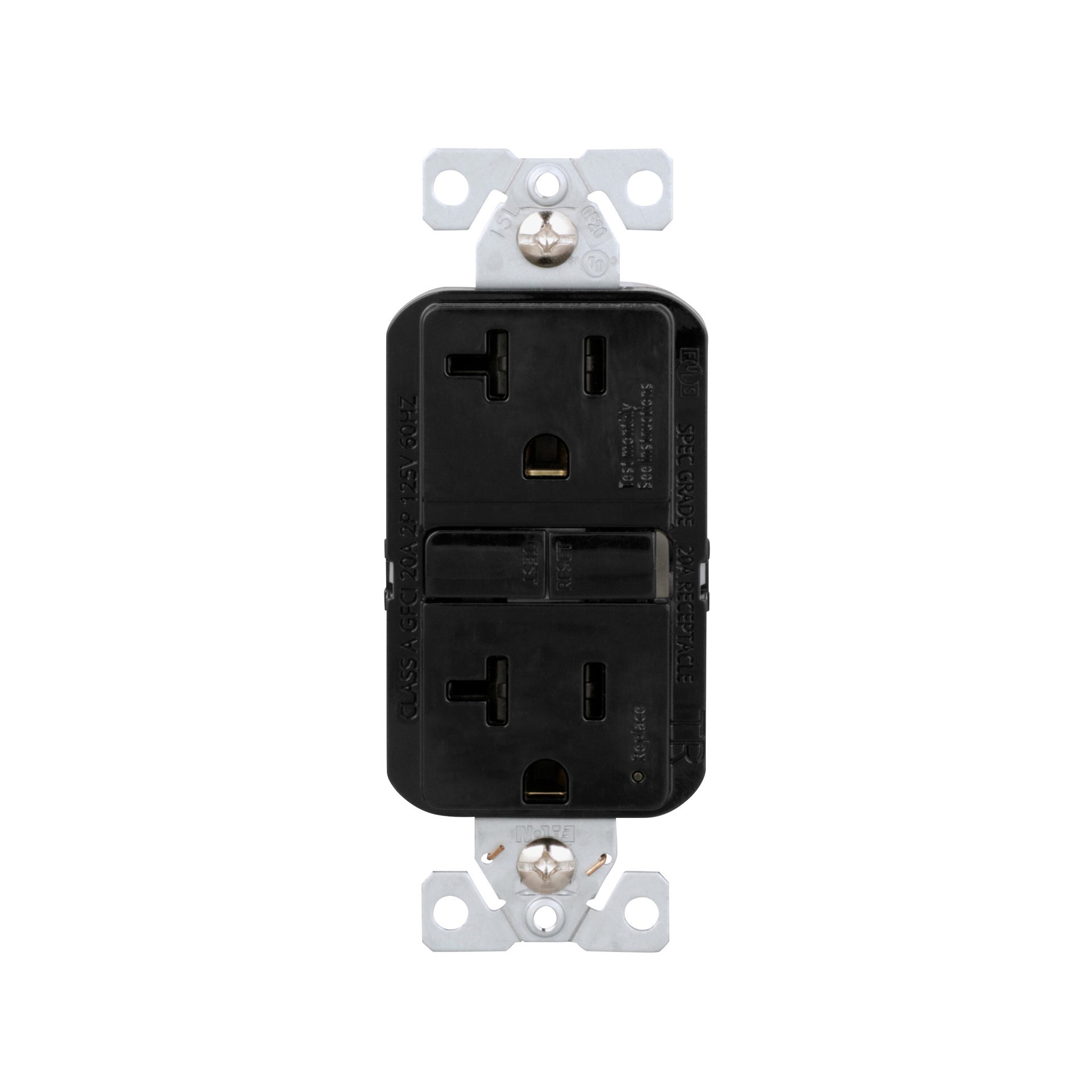 slide 1 of 6, Eaton 20 -Amp 125-volt Tamper Resistant GFCI Residential Decorator Outlet , Black, 1 ct