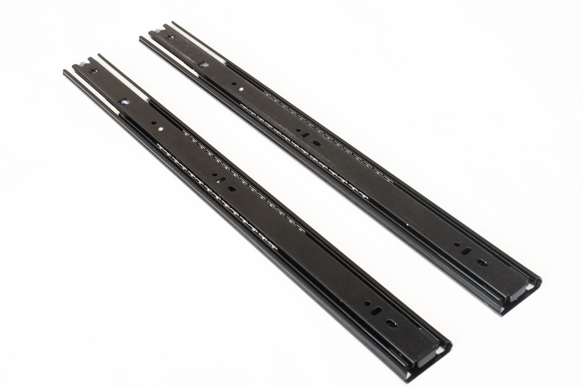 slide 3 of 6, RELIABILT 16-in Full extension Soft Close Side Mount Ball bearing 100-lb Load Capacity Heavy Duty Black Drawer Slide 1 -Pair, 1 ct