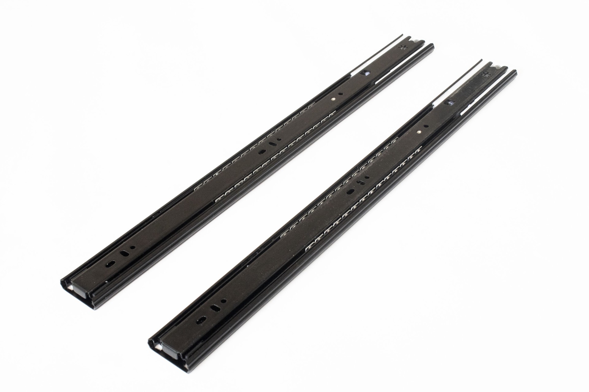 slide 1 of 6, RELIABILT 22-in Full extension Soft Close Side Mount Ball bearing 100-lb Load Capacity Heavy Duty Black Drawer Slide 1 -Pair, 1 ct