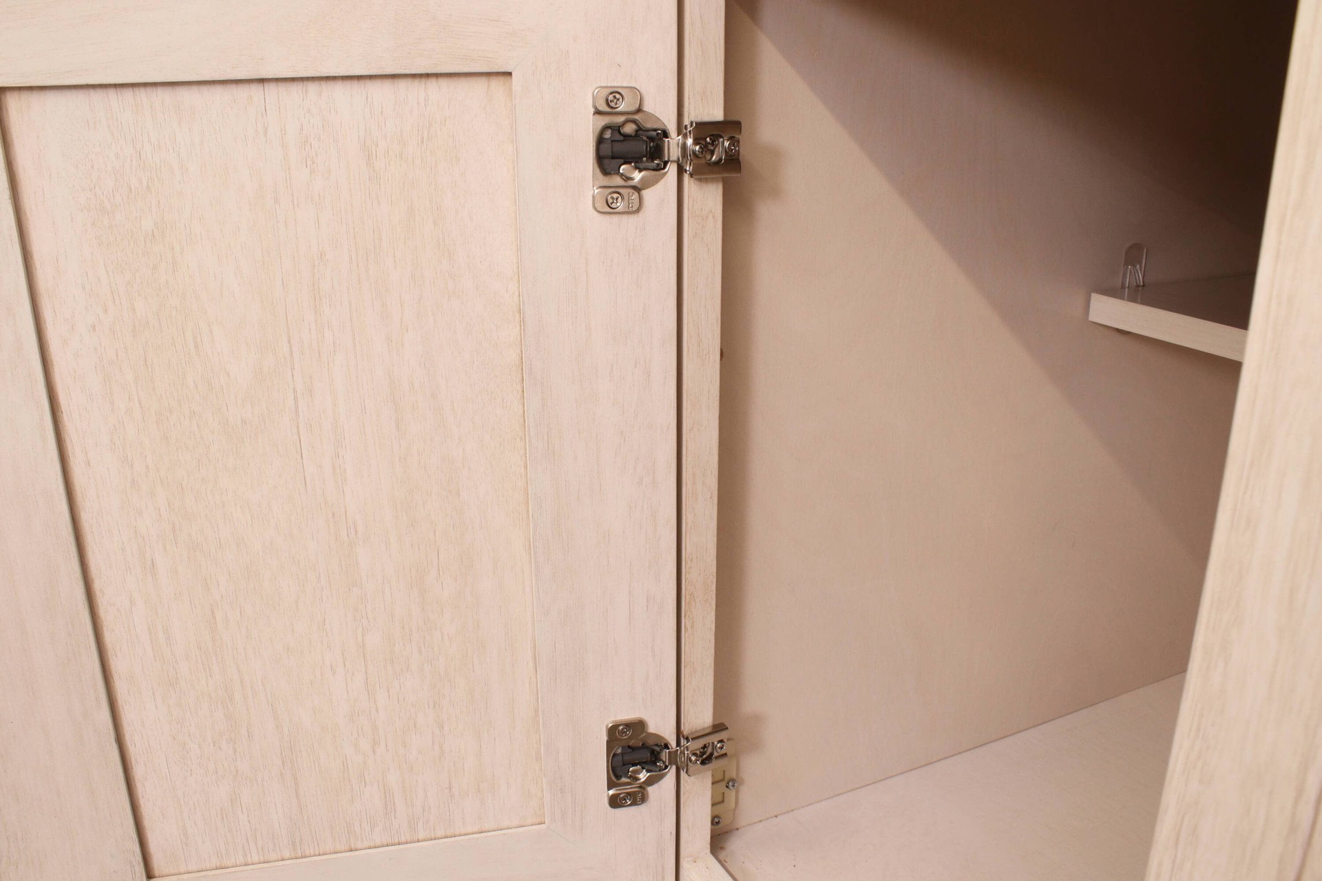 slide 4 of 6, RELIABILT 105-Degree 5/8-in Overlay Concealed Soft-Close Nickel plated Cabinet Hinge, 1 Pair(s) 2 -Pieces, 1 ct