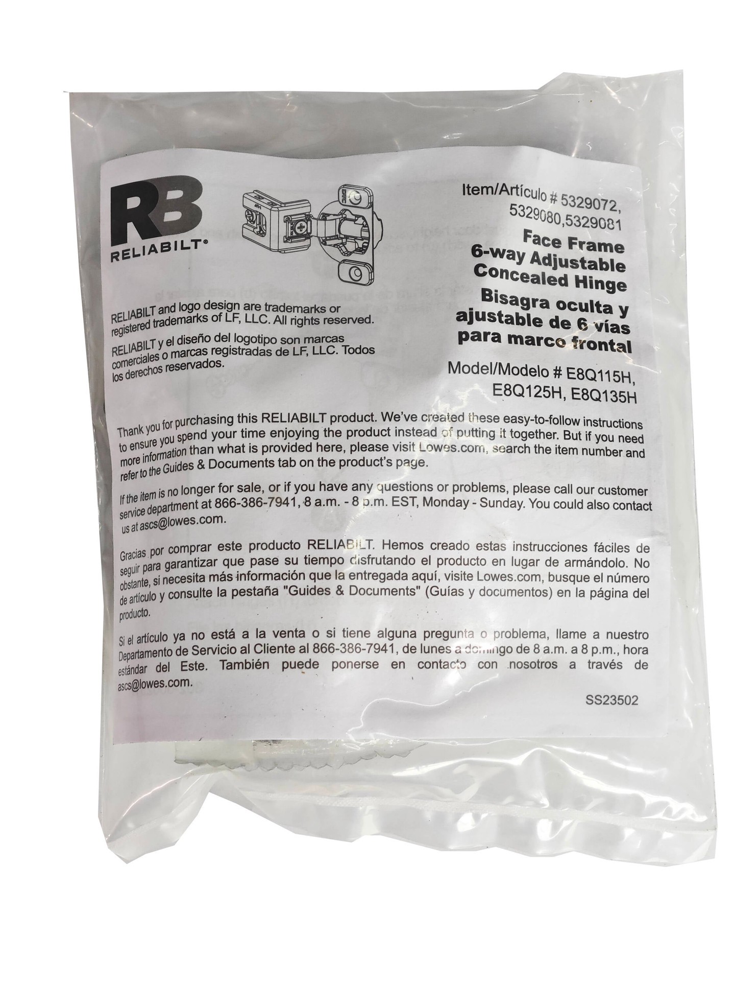 slide 6 of 6, RELIABILT 105-Degree 1-5/16-in Overlay Concealed Soft-Close Nickel plated Cabinet Hinge, 1 Pair(s) 2 -Pieces, 1 ct