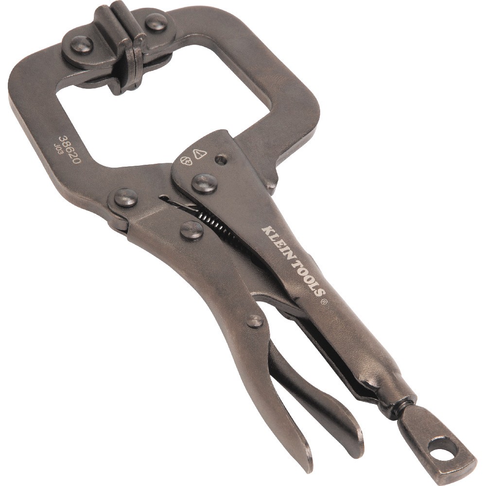 slide 6 of 6, Klein Tools C-Clamp Locking Pliers With Swivel Jaws, 6-Inch, 1 ct