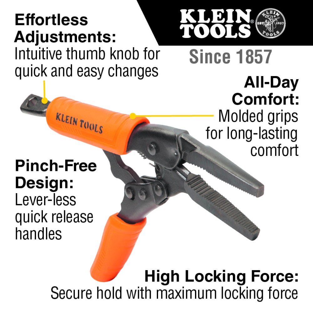 slide 2 of 6, Klein Tools Long Nose Locking Pliers, 6-Inch, 1 ct