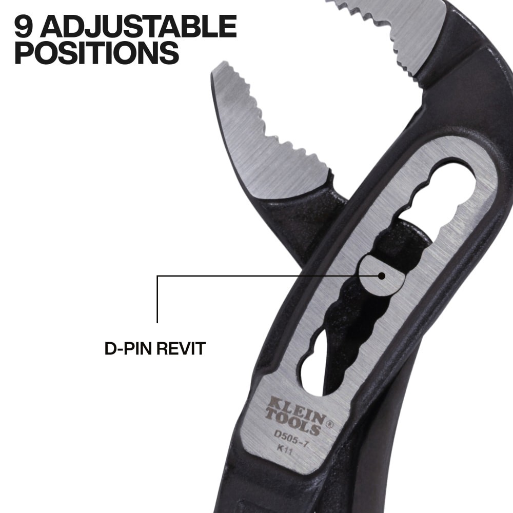 slide 3 of 4, Klein Tools Classic Klaw Pump Pliers, 7-Inch, 1 ct