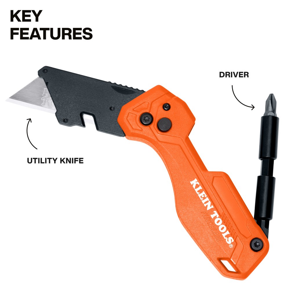slide 2 of 5, Klein Tools Folding Utility Knife With Driver, 1 ct