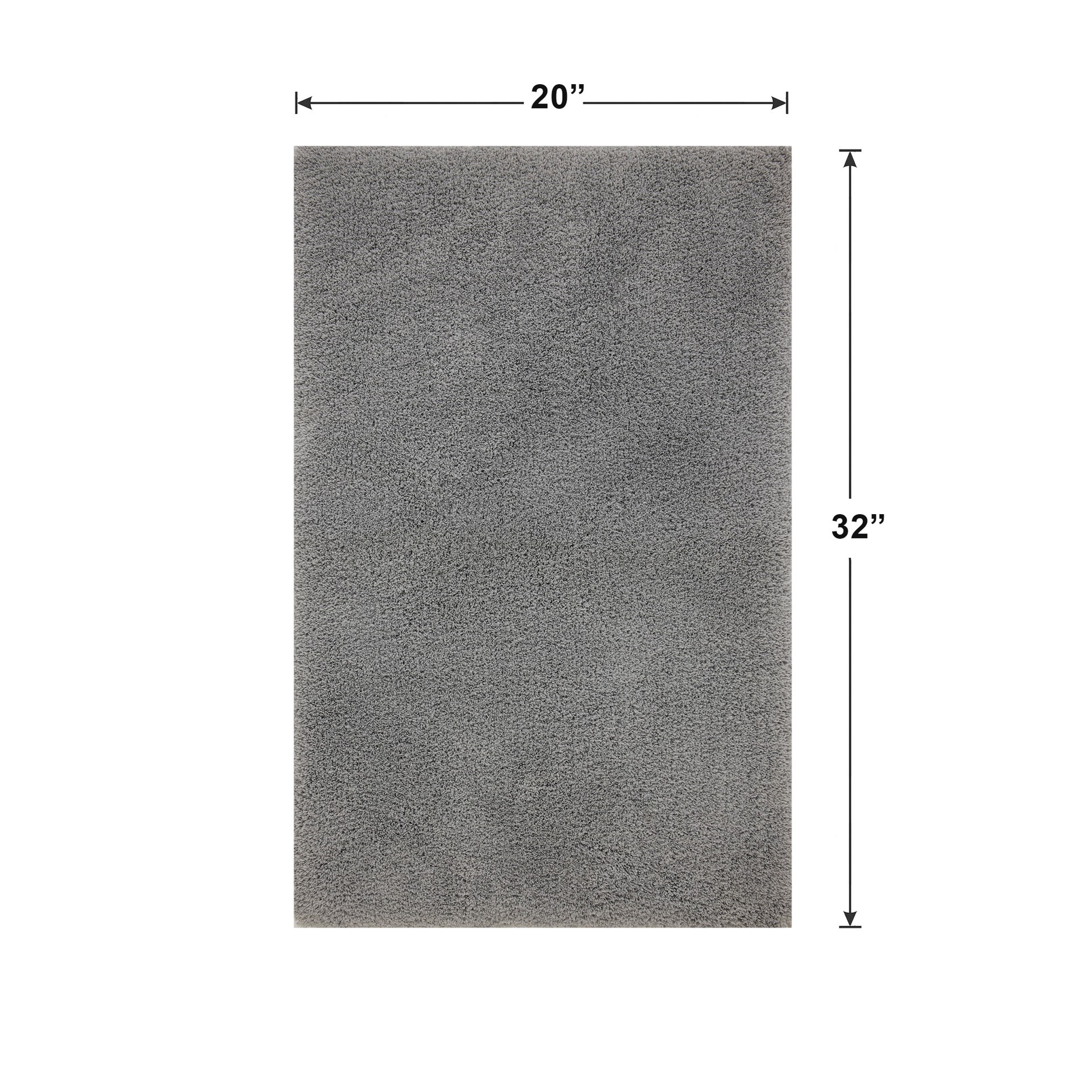 slide 5 of 6, allen + roth 20-in x 32-in Grey Silver Polyester Bath rug, 1 ct