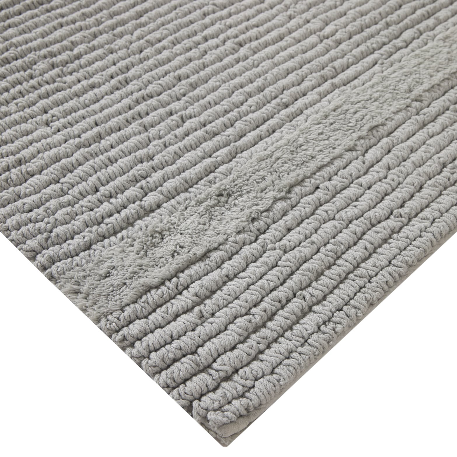 slide 3 of 6, allen + roth 20-in x 32-in Grey Silver Cotton Bath rug, 1 ct