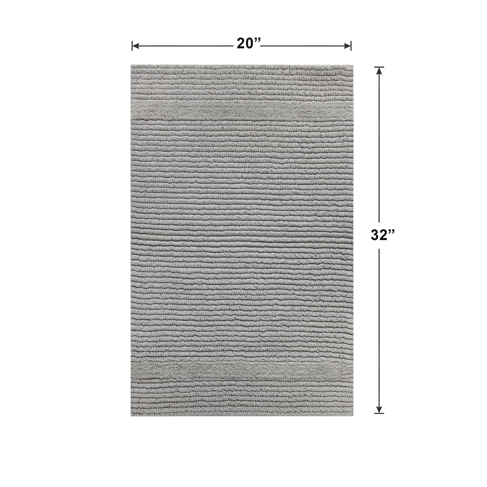 slide 5 of 6, allen + roth 20-in x 32-in Grey Silver Cotton Bath rug, 1 ct