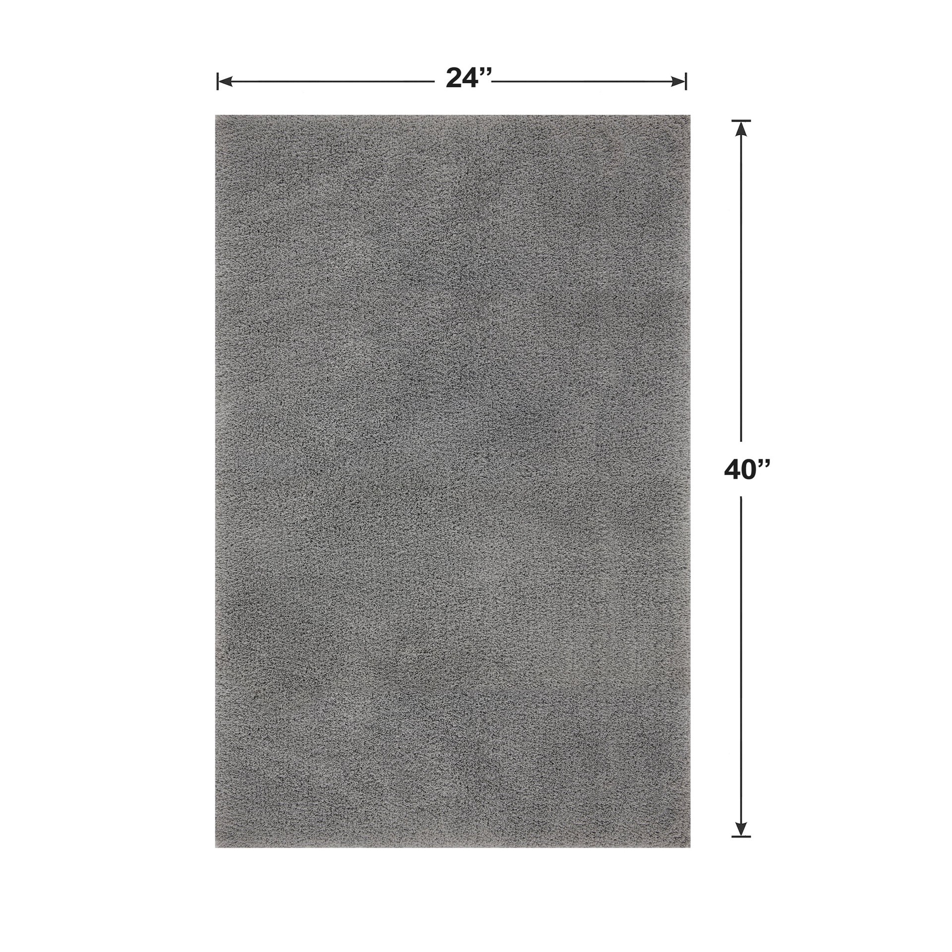 slide 5 of 6, allen + roth 24-in x 40-in Grey Silver Polyester Bath rug, 1 ct