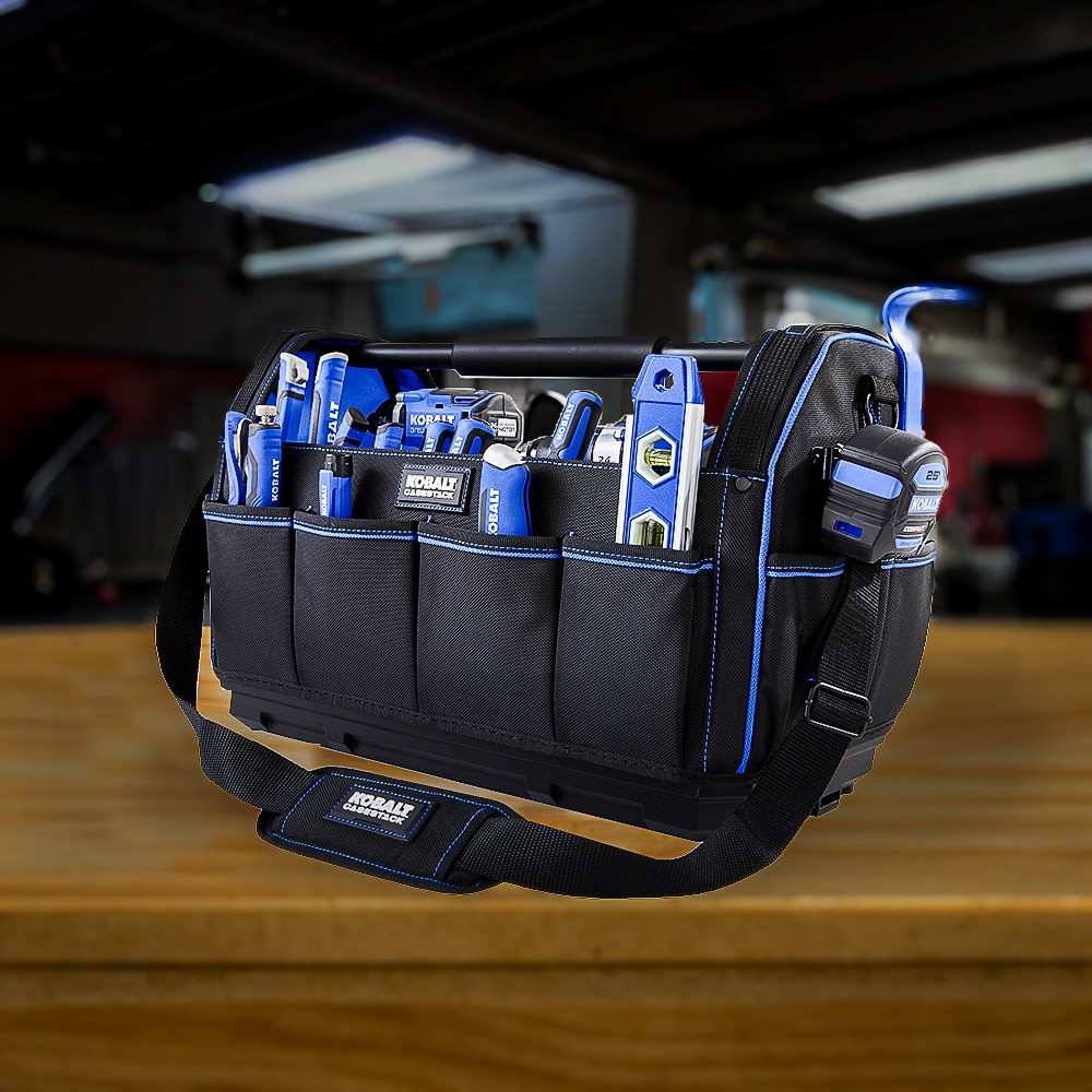 slide 2 of 3, Kobalt CASESTACK Blue Polyester 20-in W x 13.5-in D x 10.5-in L Tool tote, 1 ct