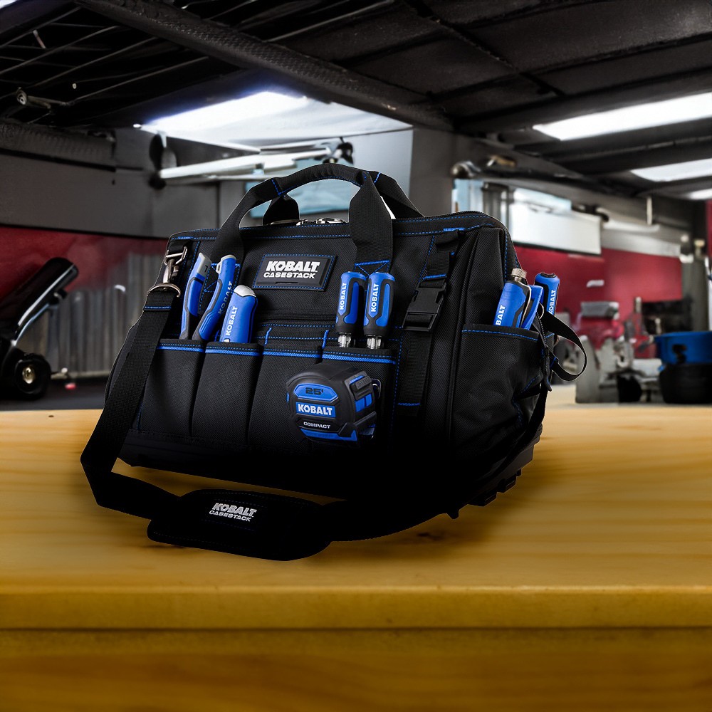 slide 2 of 3, Kobalt CASESTACK Blue Polyester 20-in W x 13.5-in D x 10.5-in L Zippered Tool bag, 1 ct