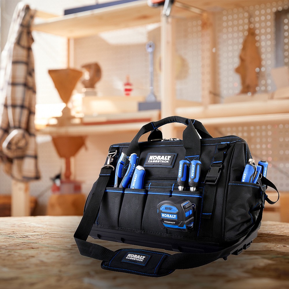 slide 3 of 3, Kobalt CASESTACK Blue Polyester 20-in W x 13.5-in D x 10.5-in L Zippered Tool bag, 1 ct