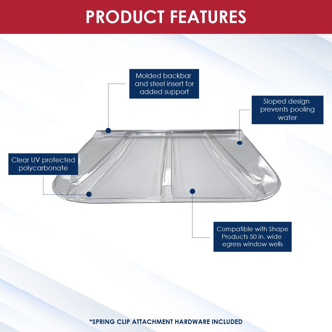 slide 4 of 5, SHAPE PRODUCTS 37-in inches x 2.5-in inches x 52-in inches Plastic Window Well Cover, 1 ct