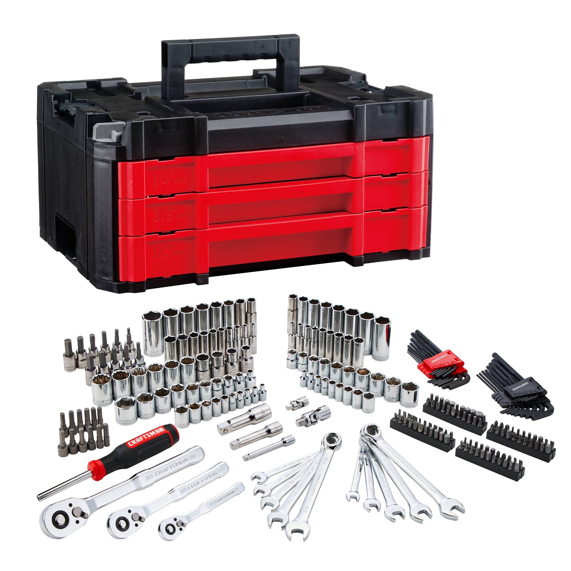 slide 1 of 6, CRAFTSMAN VERSASTACK 230 -Piece Metric and standard (SAE) Mechanics Tool Set with Hard Case, 1 ct