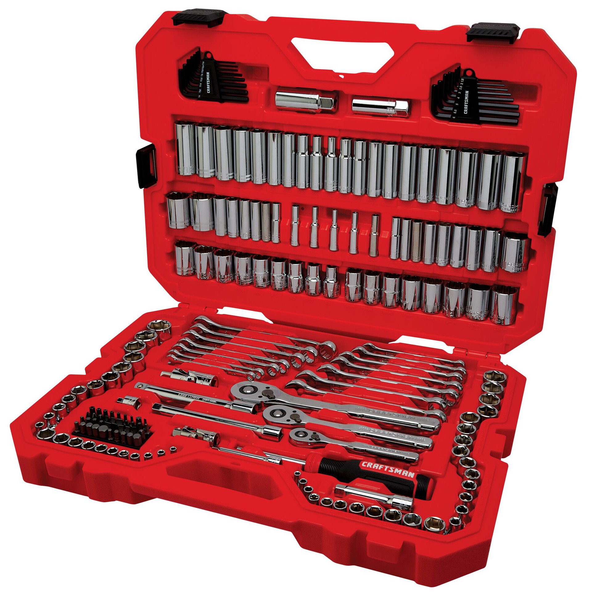 slide 1 of 6, CRAFTSMAN 189 -Piece Metric and standard (SAE) Mechanics Tool Set with Hard Case, 1 ct