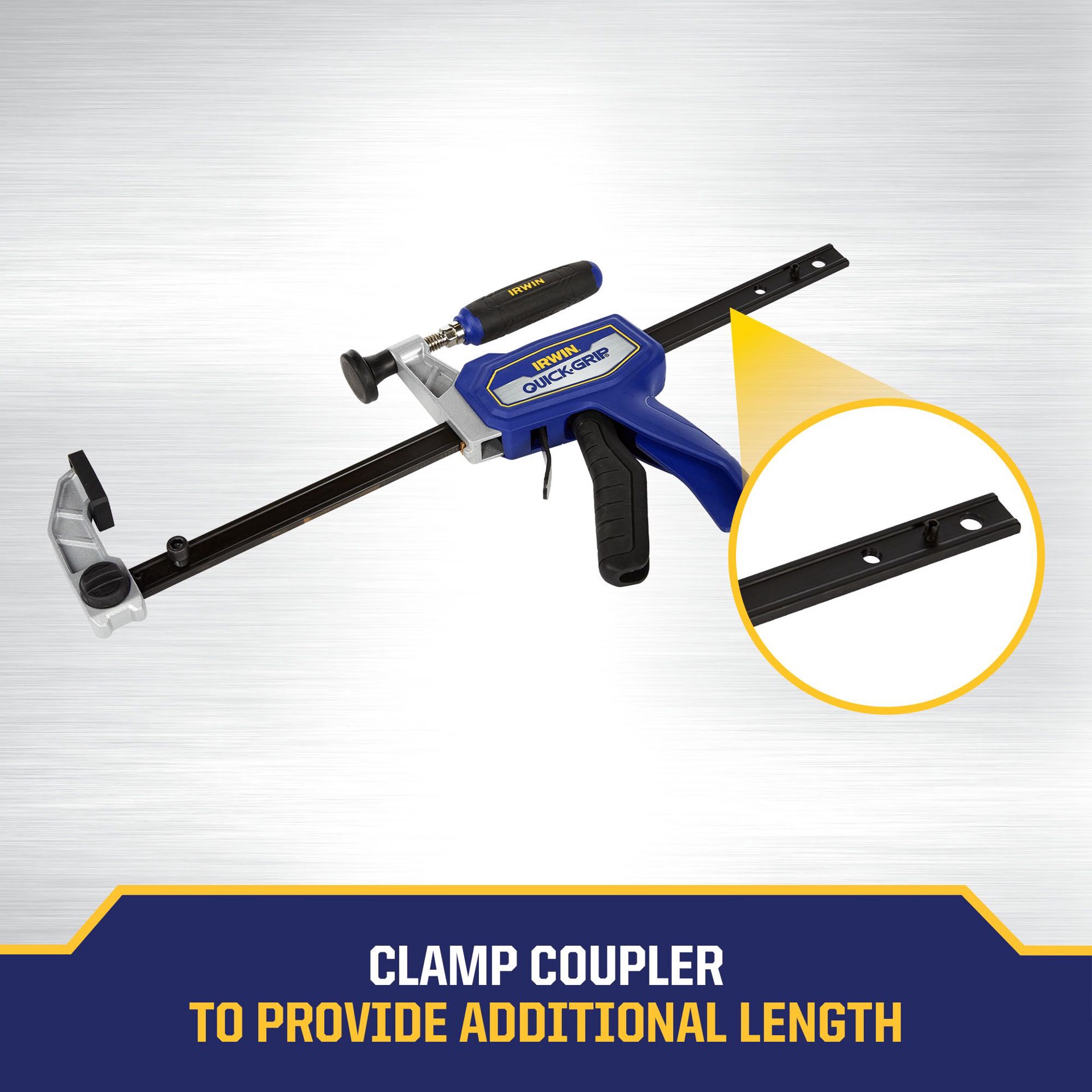 slide 4 of 6, IRWIN QUICK-GRIP 12-in Hybrid Clamps 300-lb Trigger / Bar Clamp, 1 ct