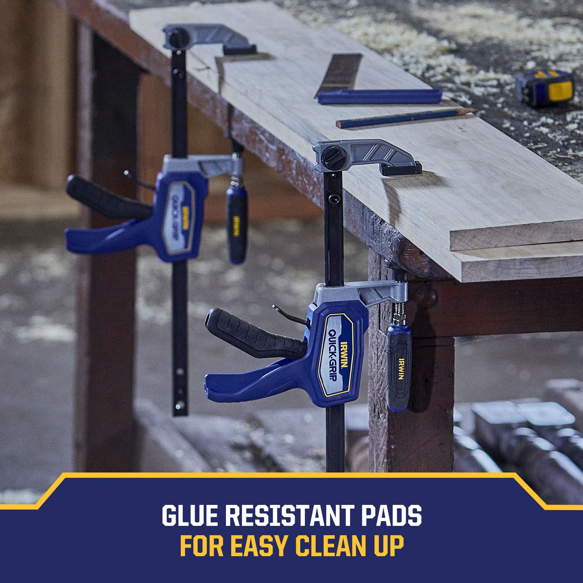 slide 3 of 6, IRWIN QUICK-GRIP 24-in Hybrid Clamps 300-lb Trigger / Bar Clamp, 1 ct