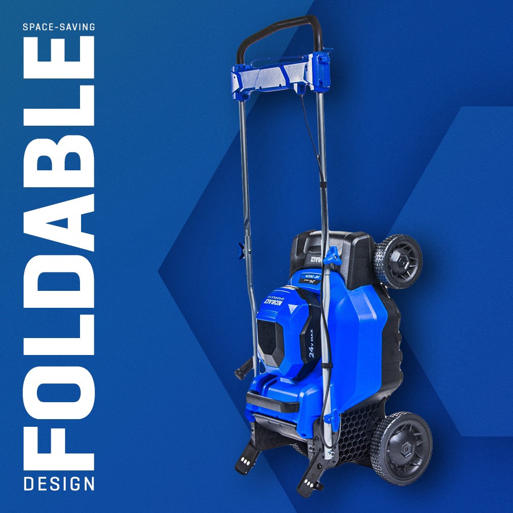 slide 4 of 6, Kobalt 24-volt, 16-in Push Battery Walk Mower with (2) 4 Ah Battery Included, 1 ct