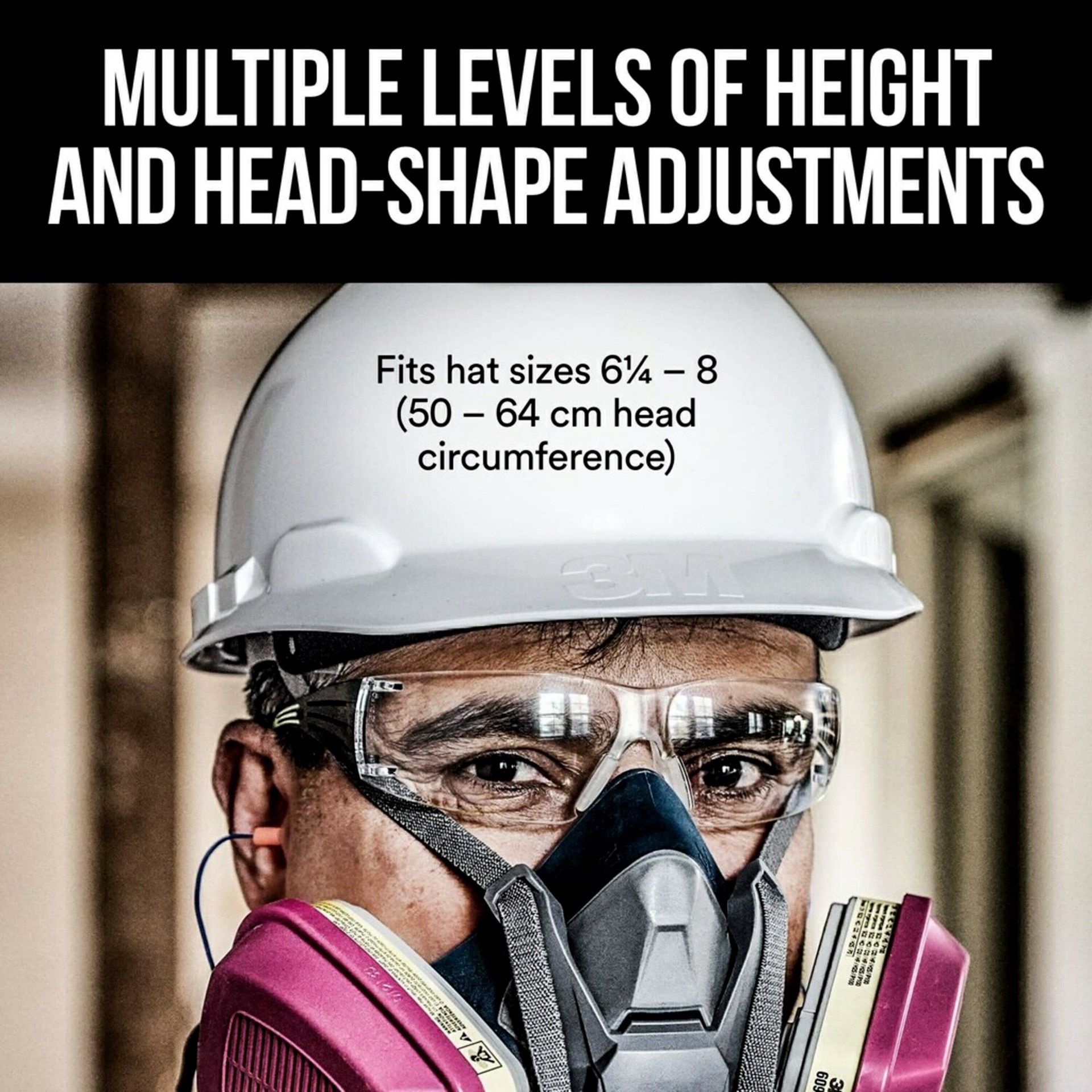slide 6 of 6, 3M Quick Adjusting Ratchet Type I Class G E White Hard Hat, 1 ct