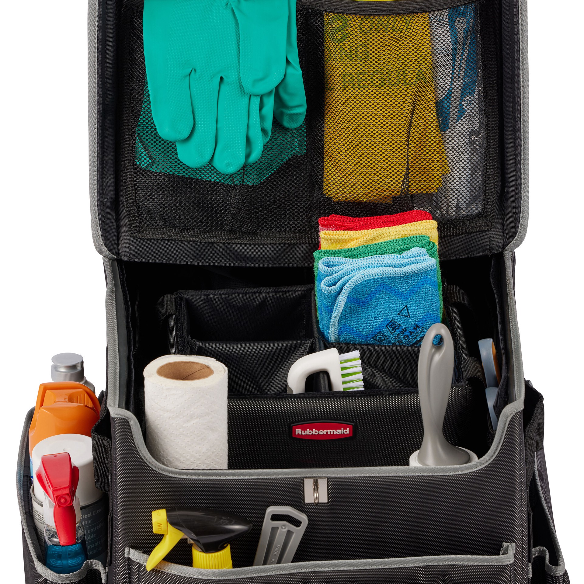 slide 6 of 6, Rubbermaid Commercial Products 10 -Compartment Polypropylene Cleaning Caddy, 1 ct