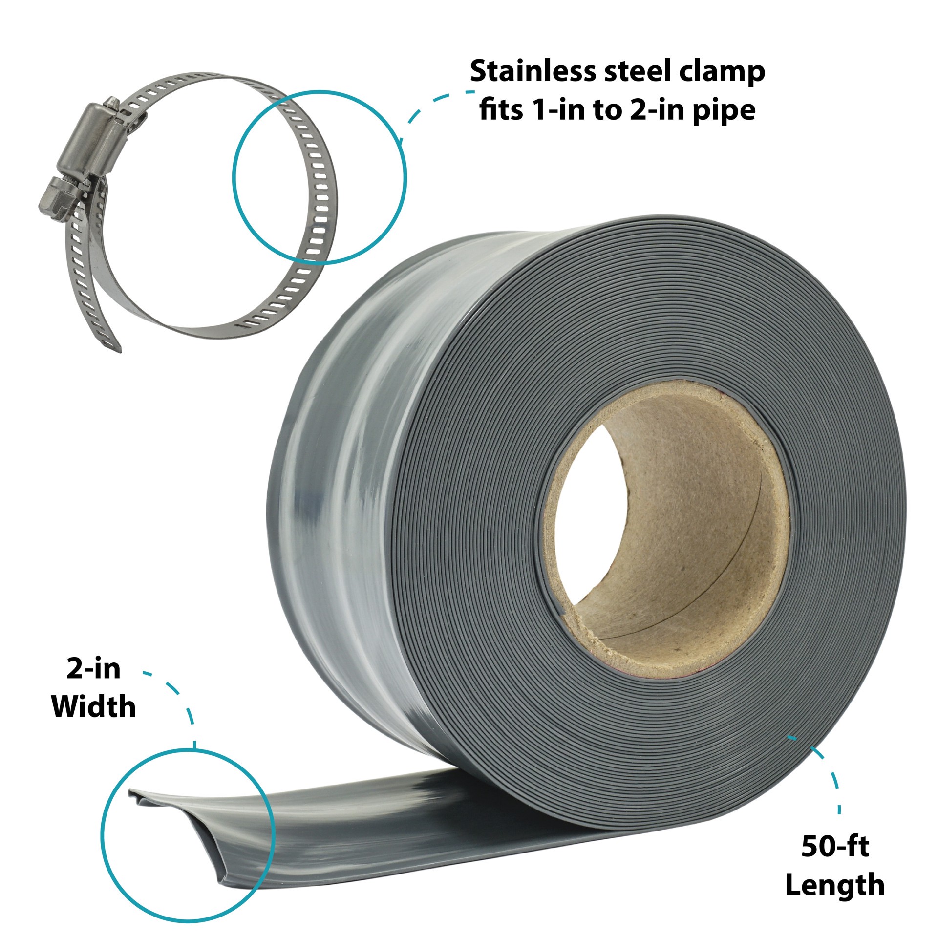 slide 2 of 3, Project Source 2-in x 50-ft Vinyl Backwash hose, 1 ct