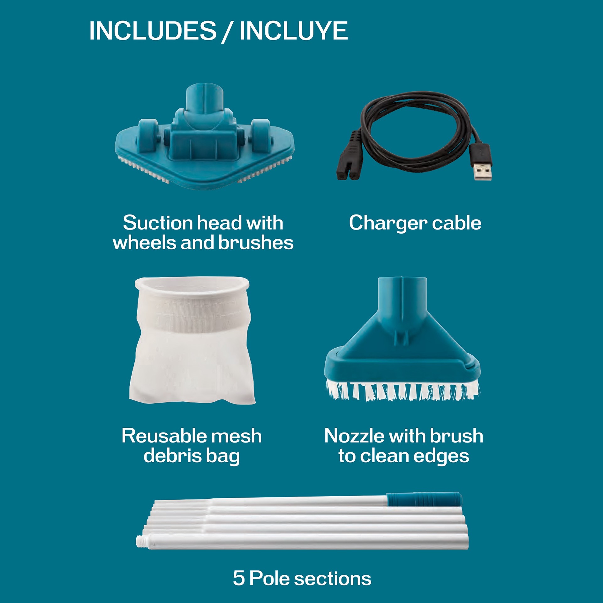 slide 5 of 5, Project Source 6.5-in Handheld Pool Vacuum, 1 ct