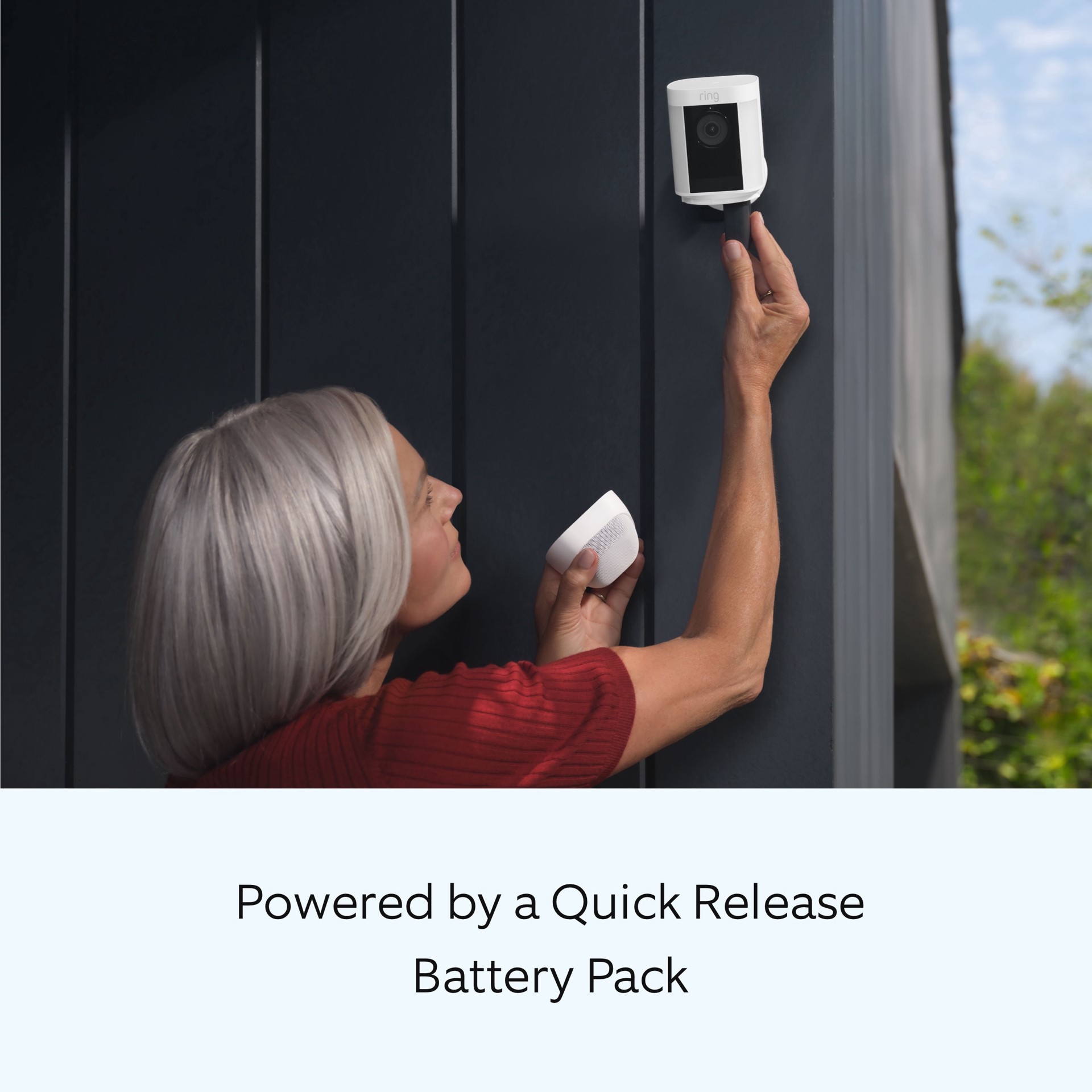 slide 4 of 6, Ring Spotlight Cam Pro, Battery with 2K Video and Ring Vision, LED Lights, Dual-Band Wifi, and 3D Motion Detection, Black, 1 ct