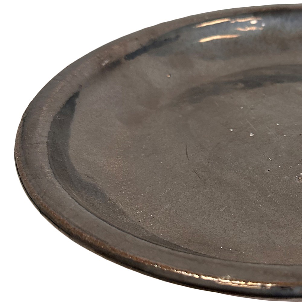 slide 3 of 6, allen + roth 8.85-in Gun Metal Glazed ceramic Plant Saucer, 1 ct
